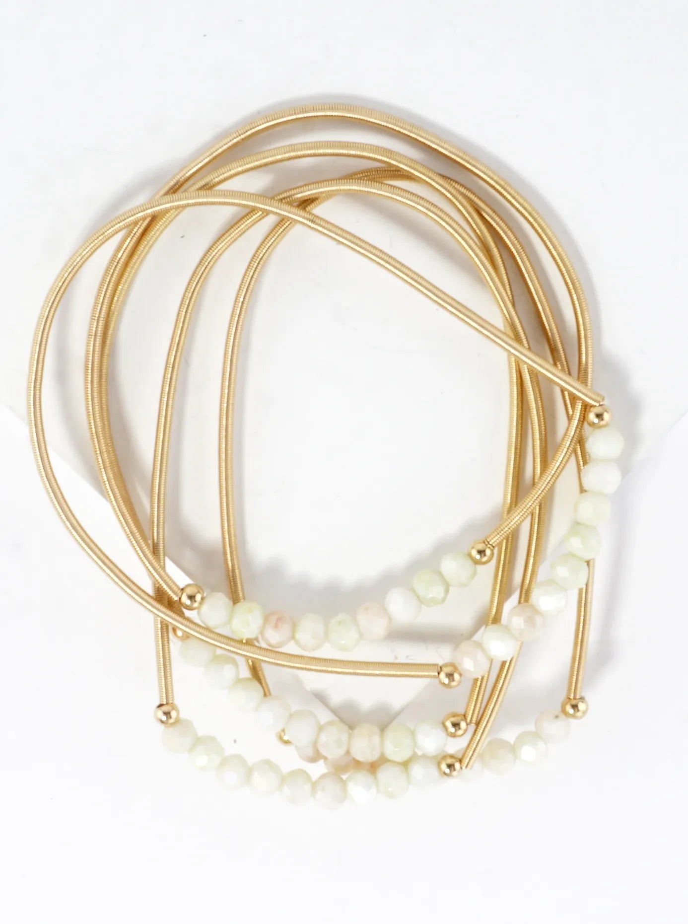 5-PC Set Spring Glass Spring Wire Bracelets