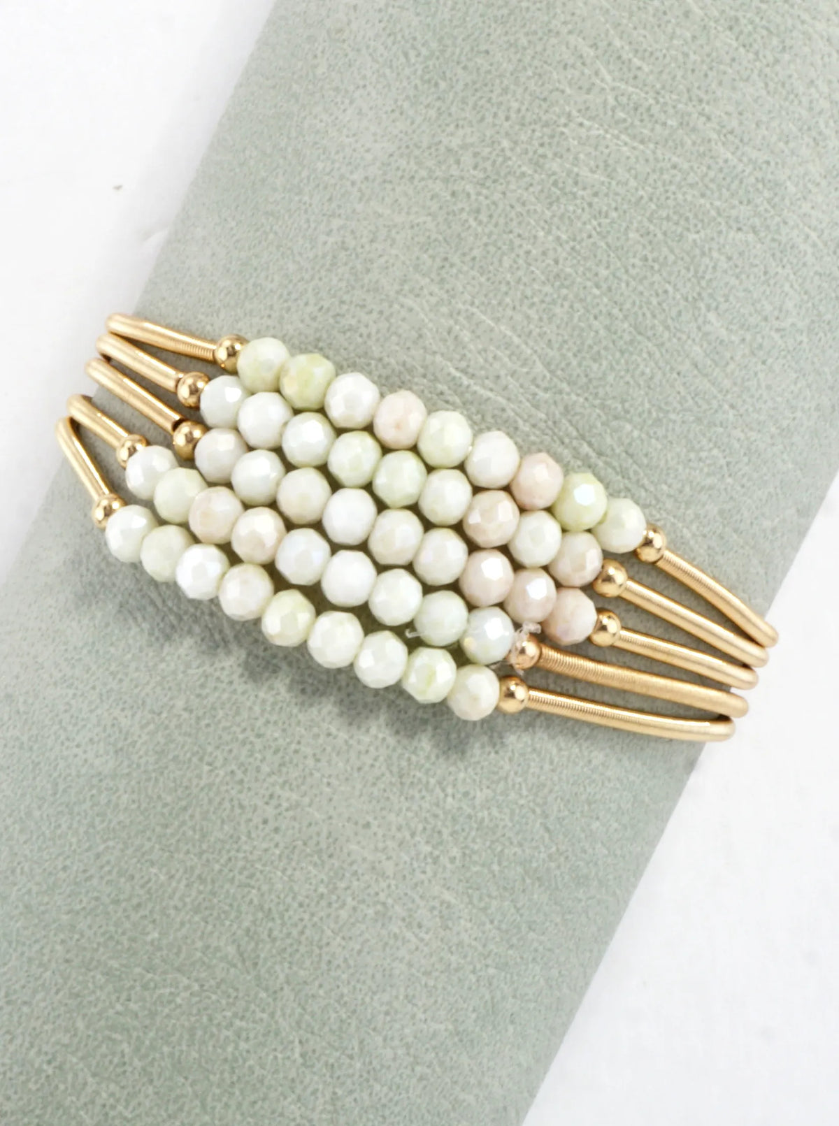 5-PC Set Spring Glass Spring Wire Bracelets