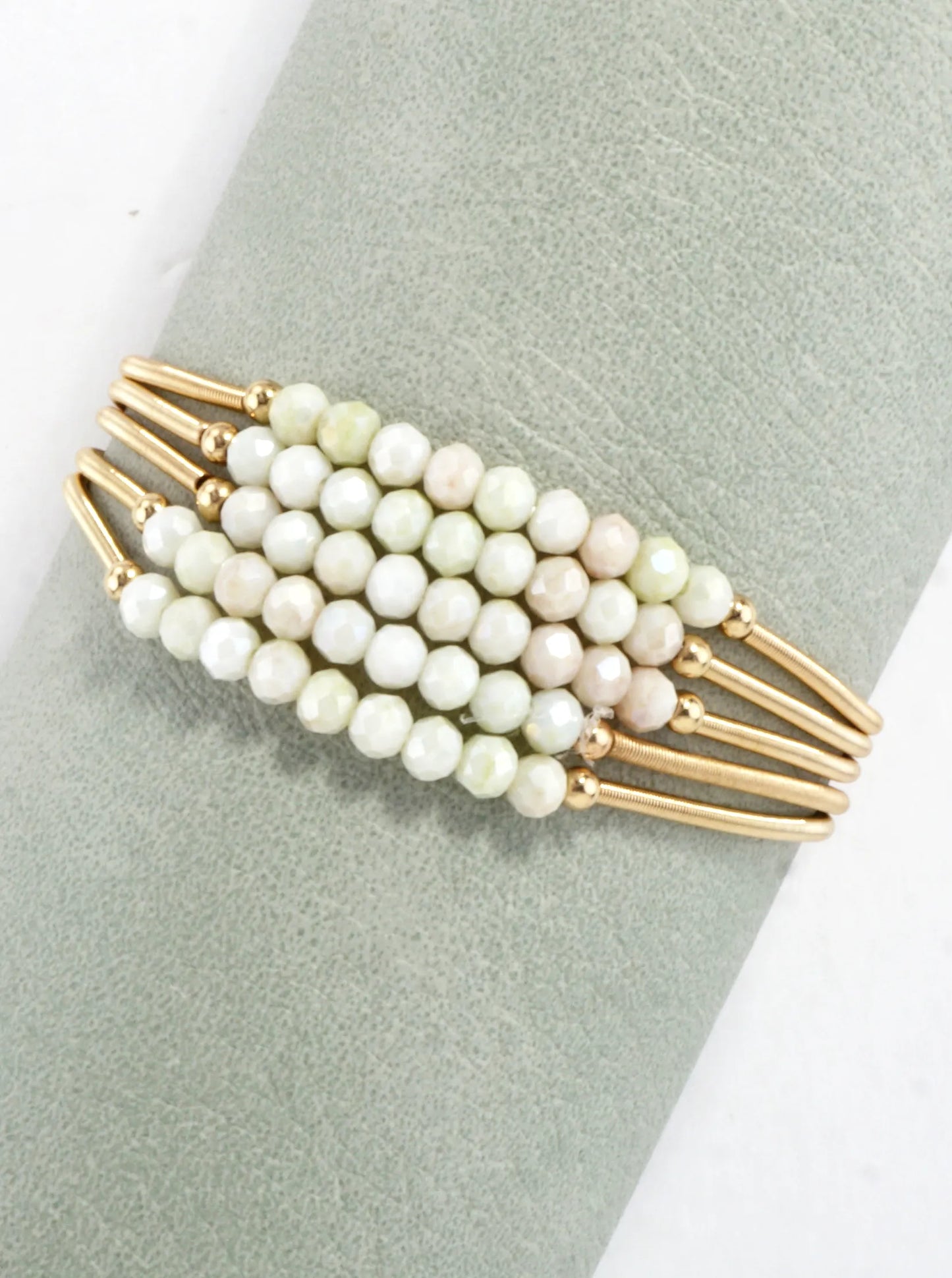 5-PC Set Spring Glass Spring Wire Bracelets