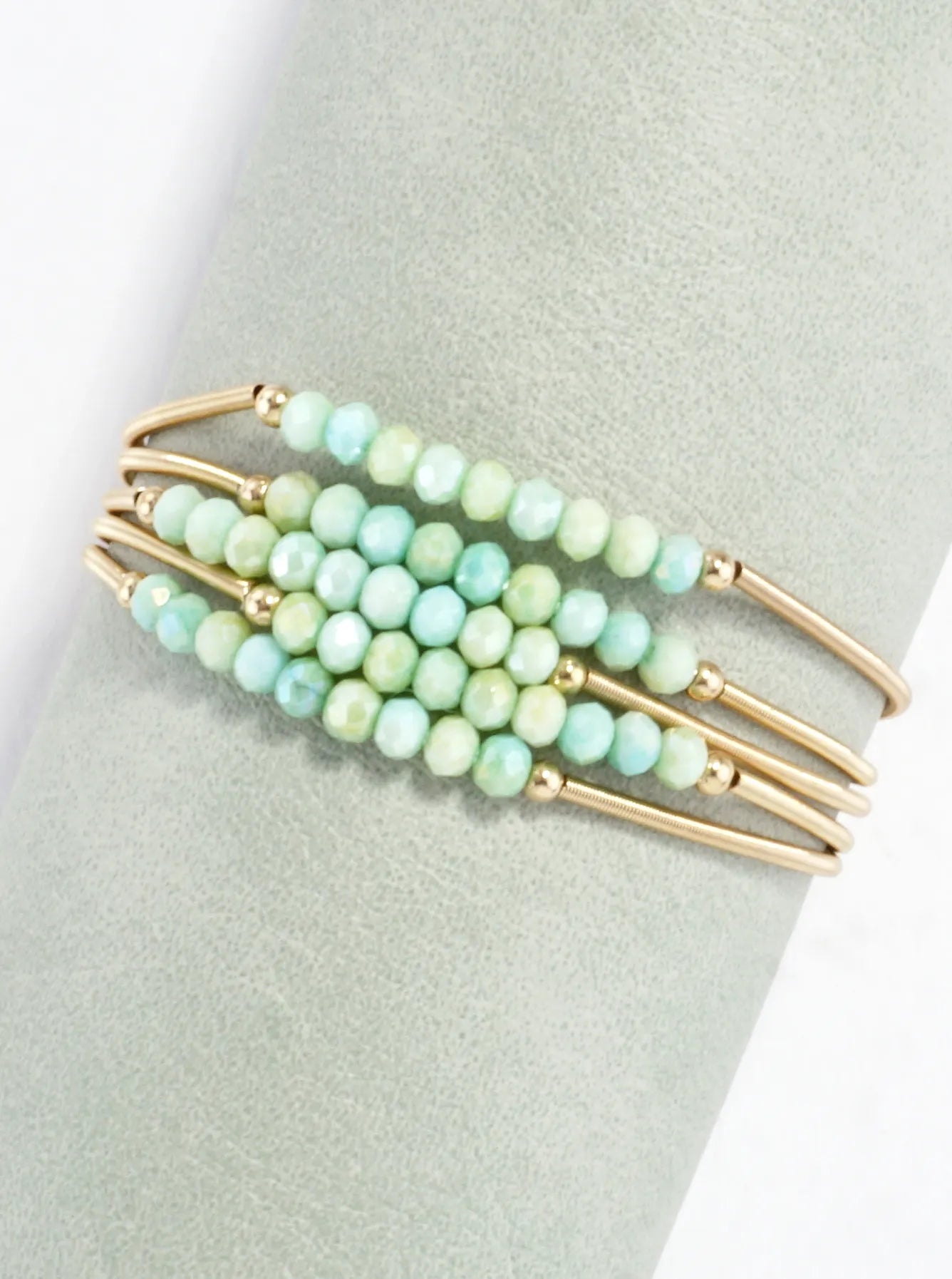 5-PC Set Spring Glass Spring Wire Bracelets