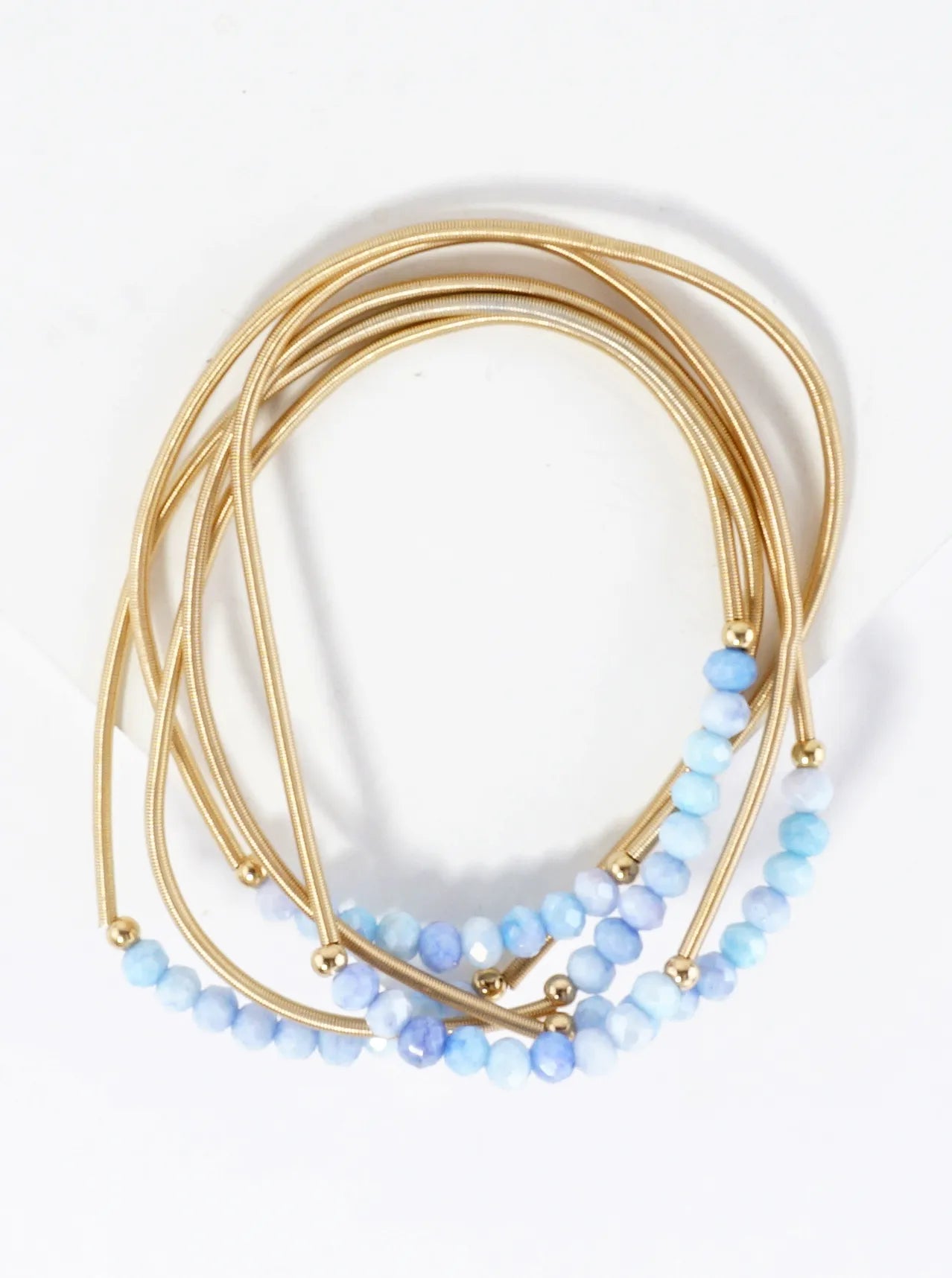 5-PC Set Spring Glass Spring Wire Bracelets