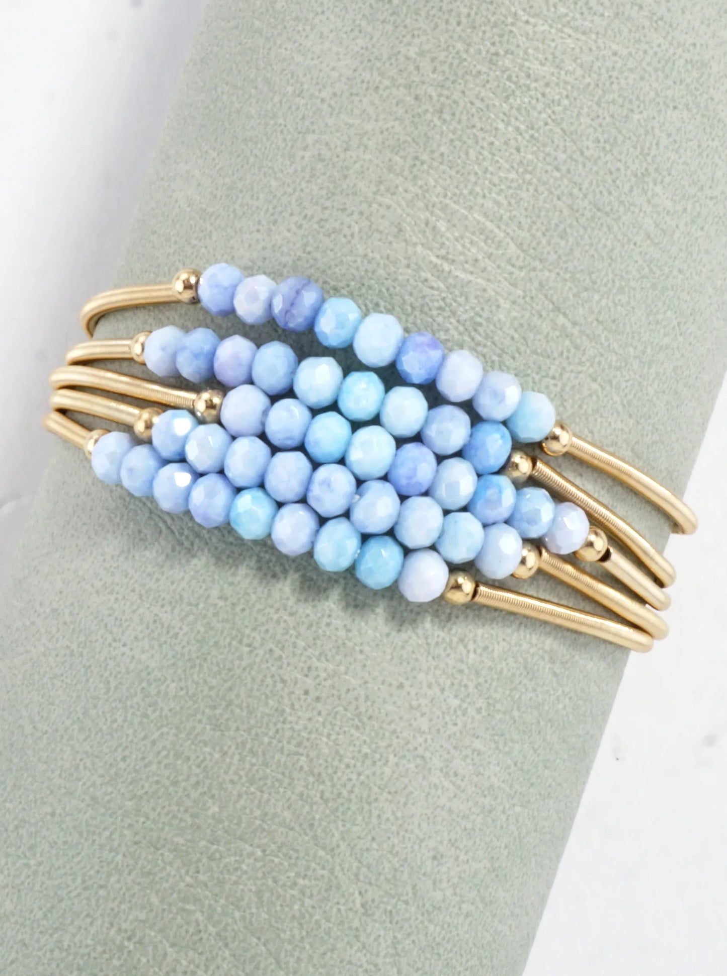 5-PC Set Spring Glass Spring Wire Bracelets