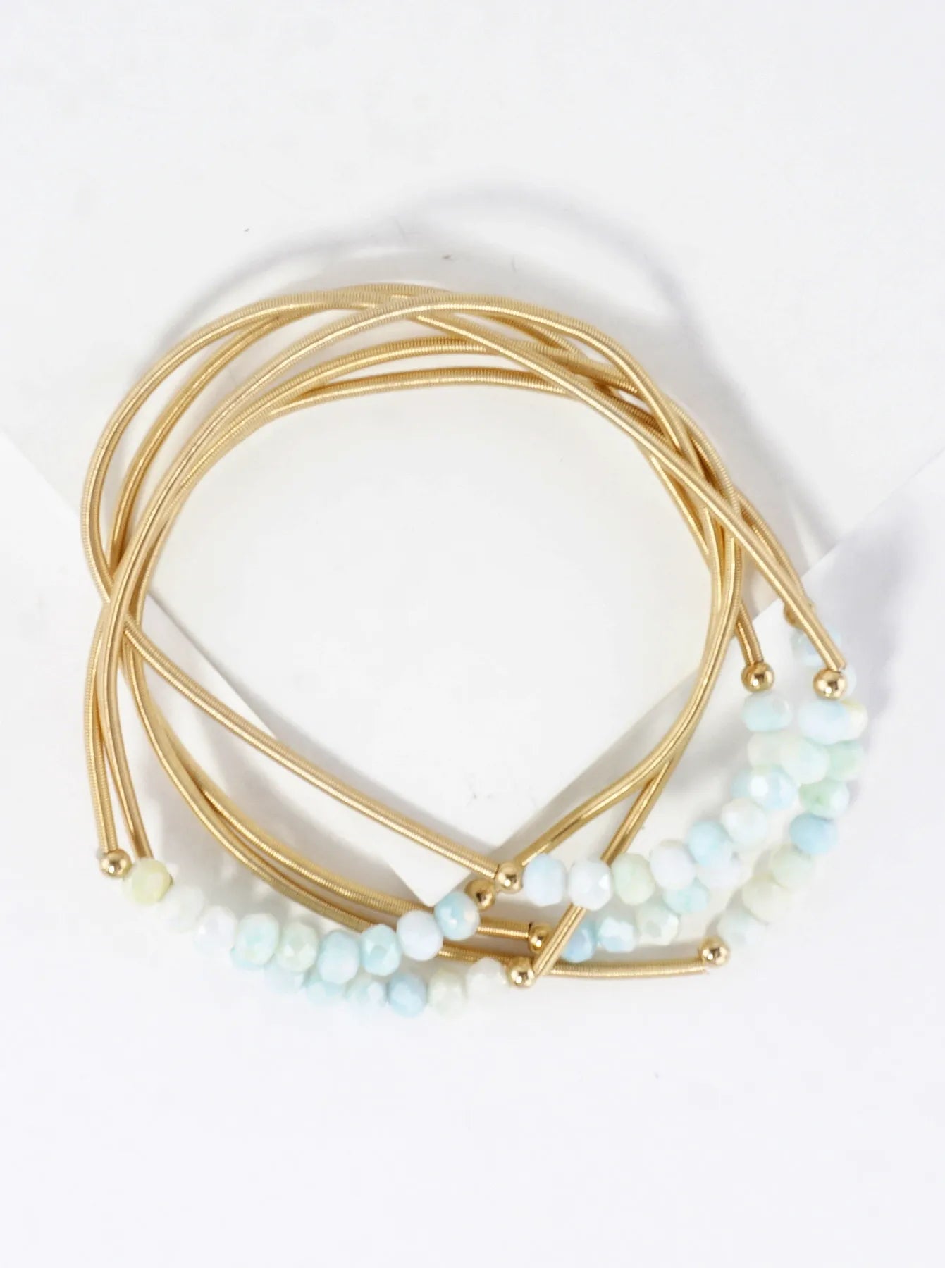 5-PC Set Spring Glass Spring Wire Bracelets