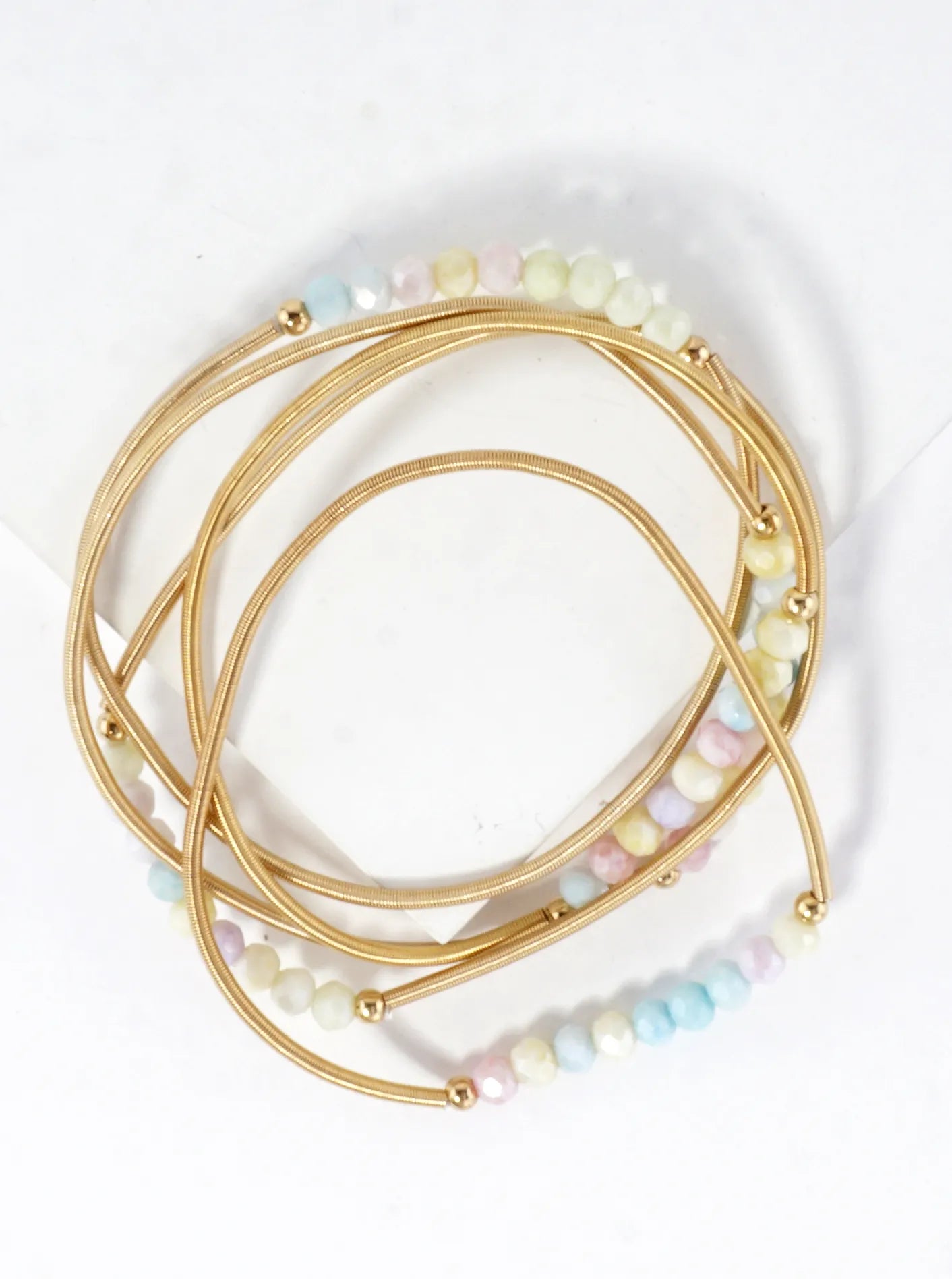 5-PC Set Spring Glass Spring Wire Bracelets
