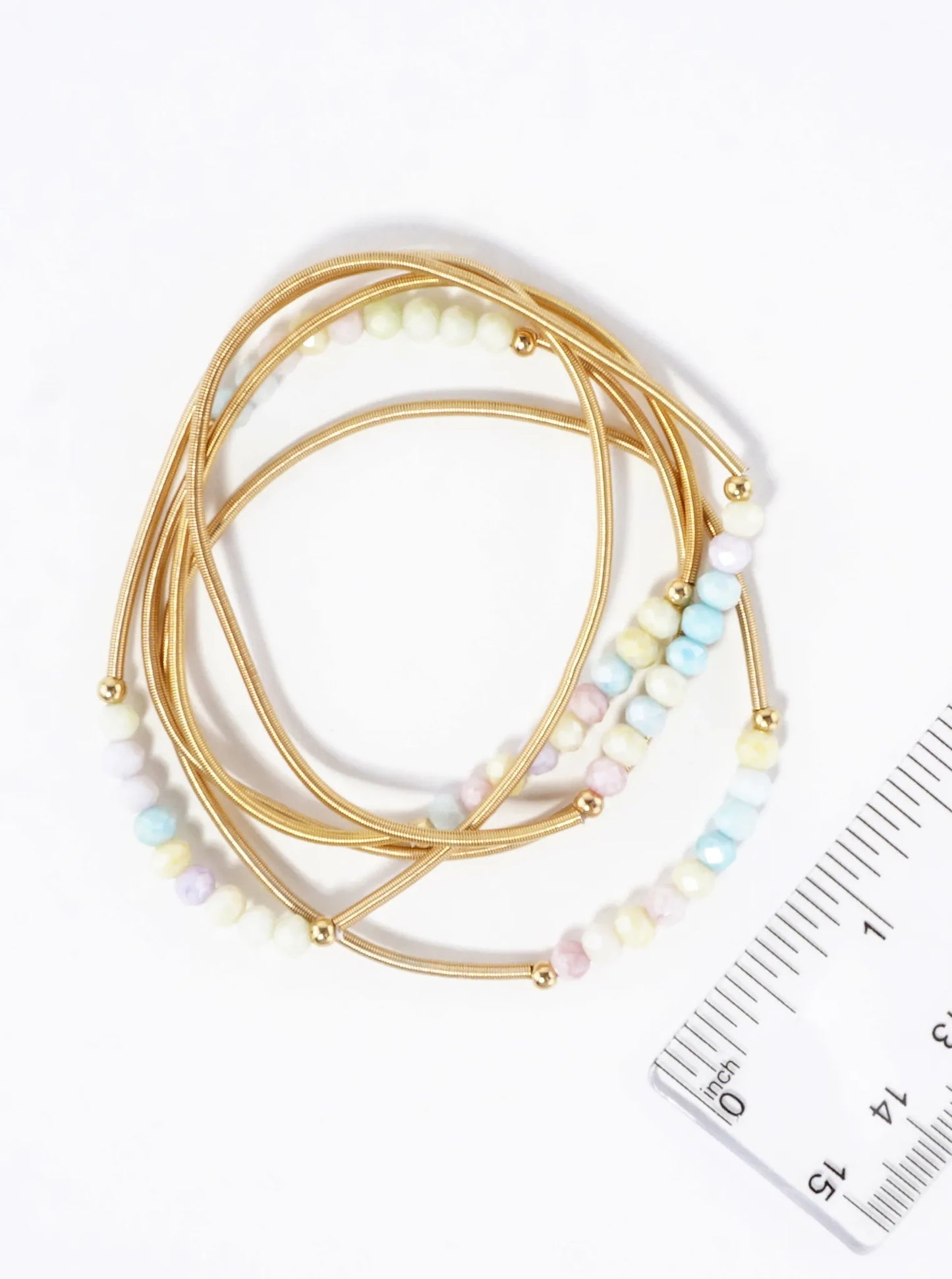 5-PC Set Spring Glass Spring Wire Bracelets