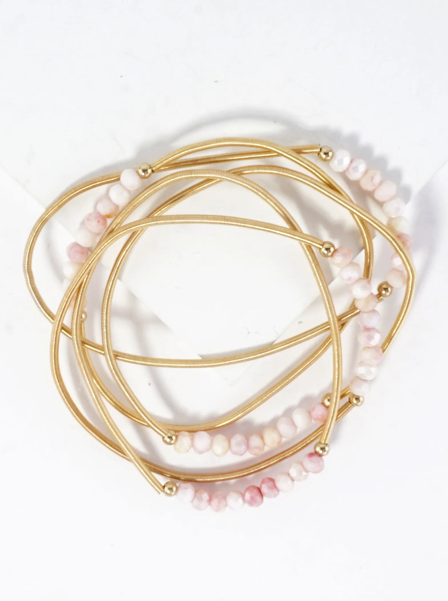 5-PC Set Spring Glass Spring Wire Bracelets