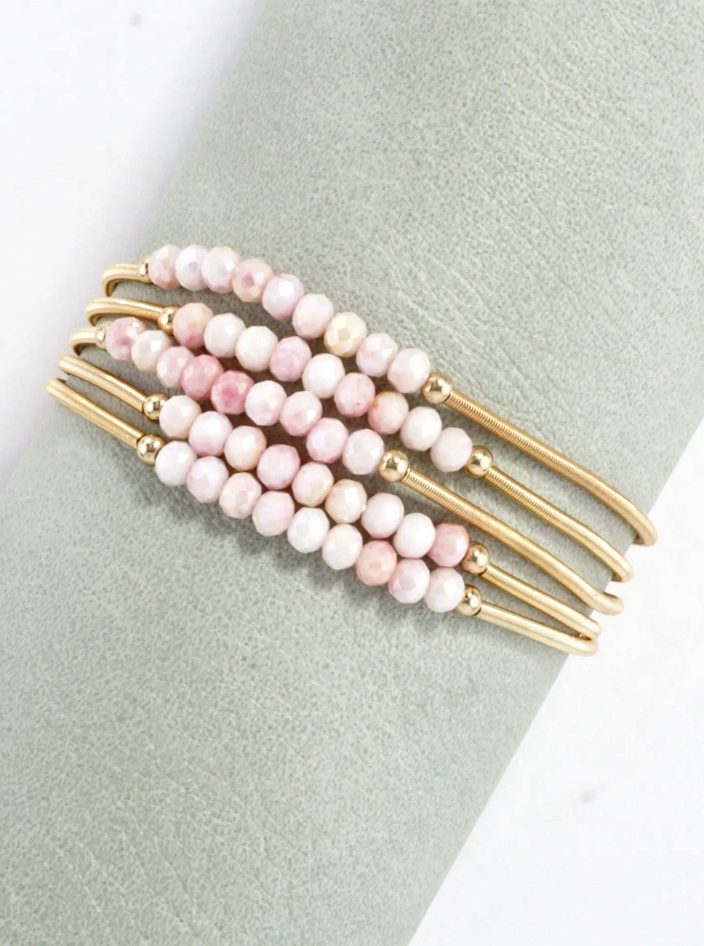5-PC Set Spring Glass Spring Wire Bracelets