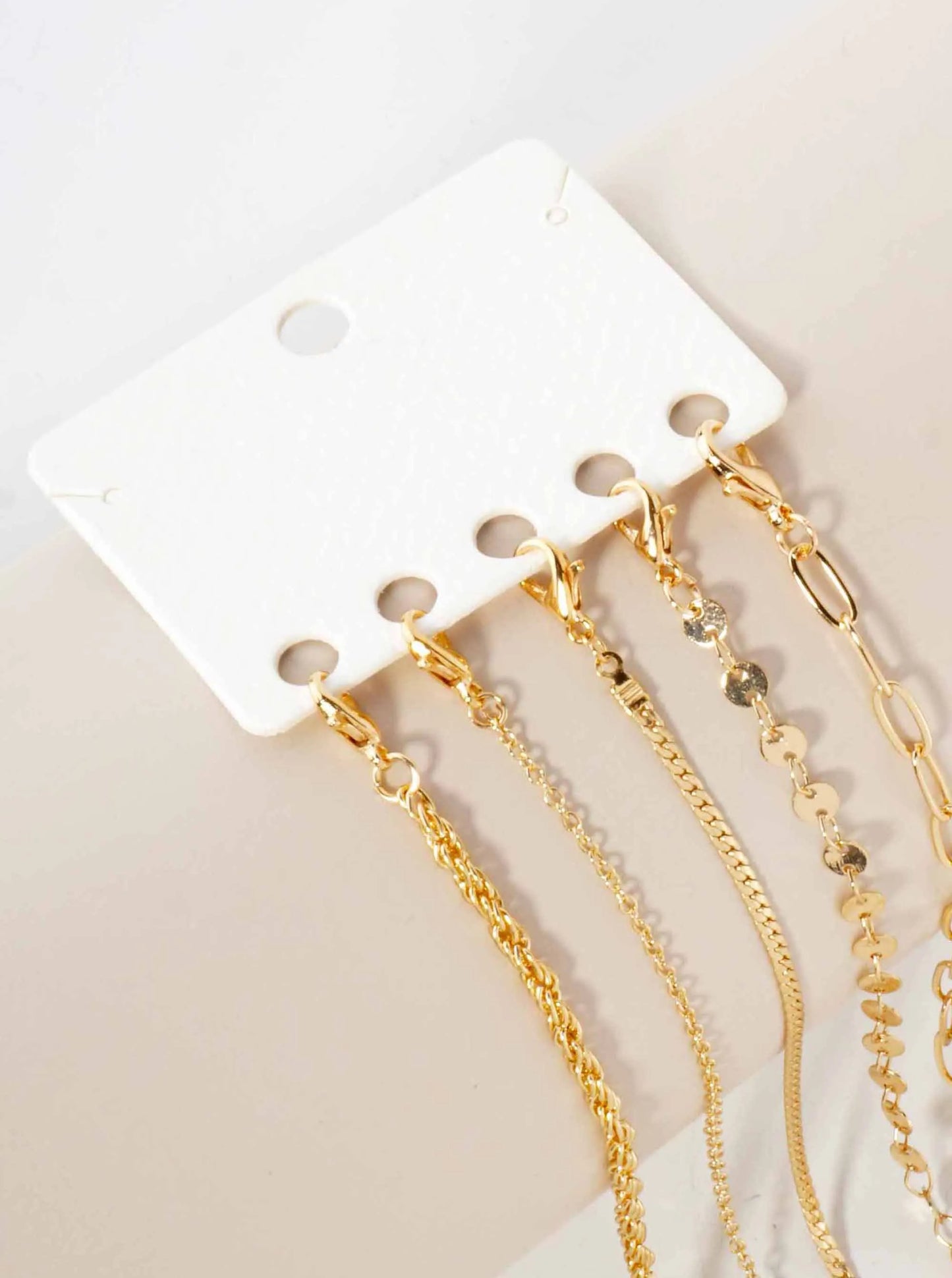 5-Piece Layered Stackable Chain Bracelet Set AB1515