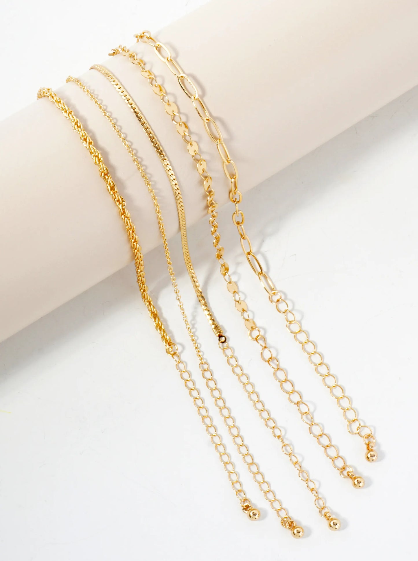5-Piece Layered Stackable Chain Bracelet Set AB1515