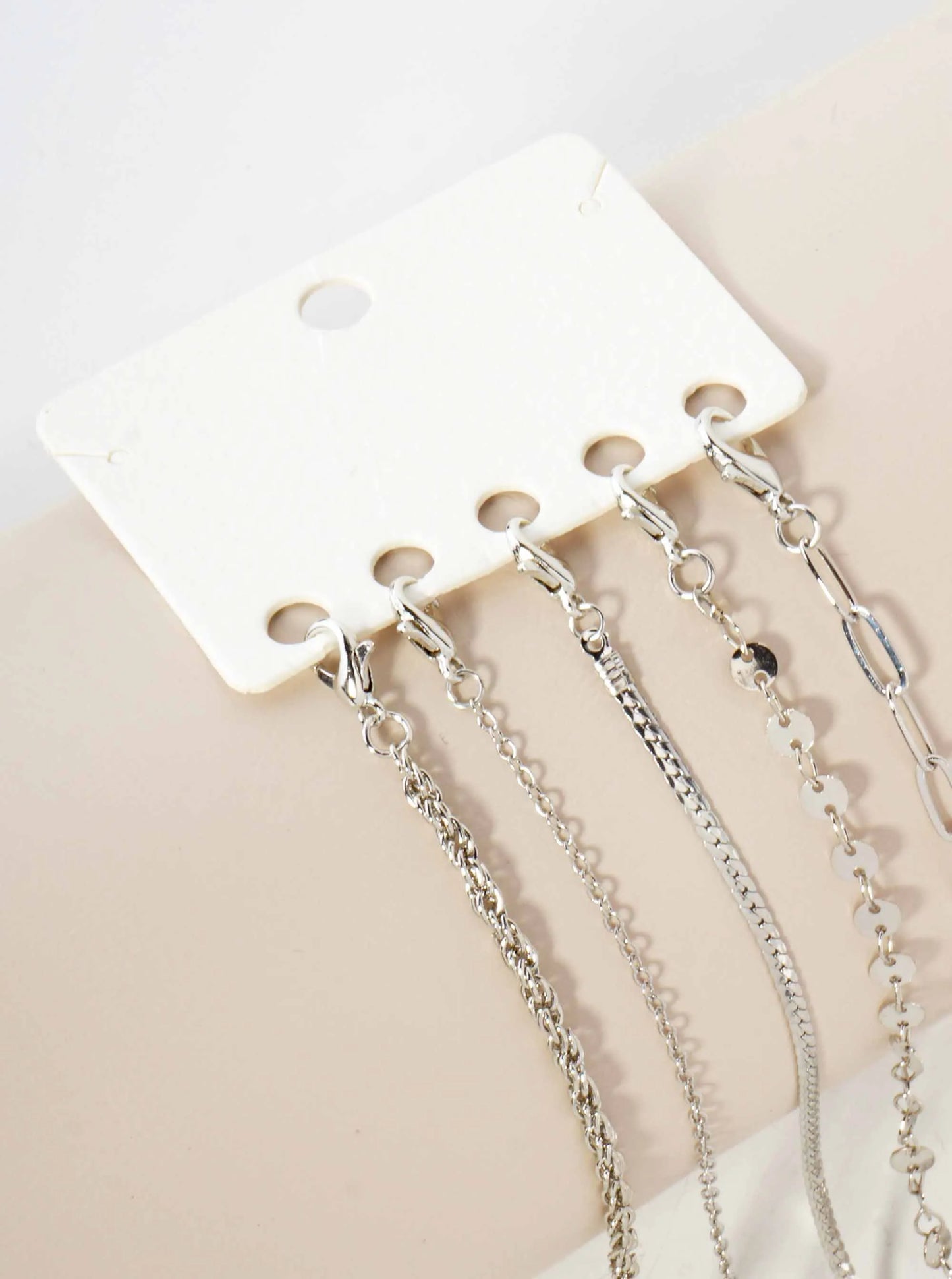 5-Piece Layered Stackable Chain Bracelet Set AB1515