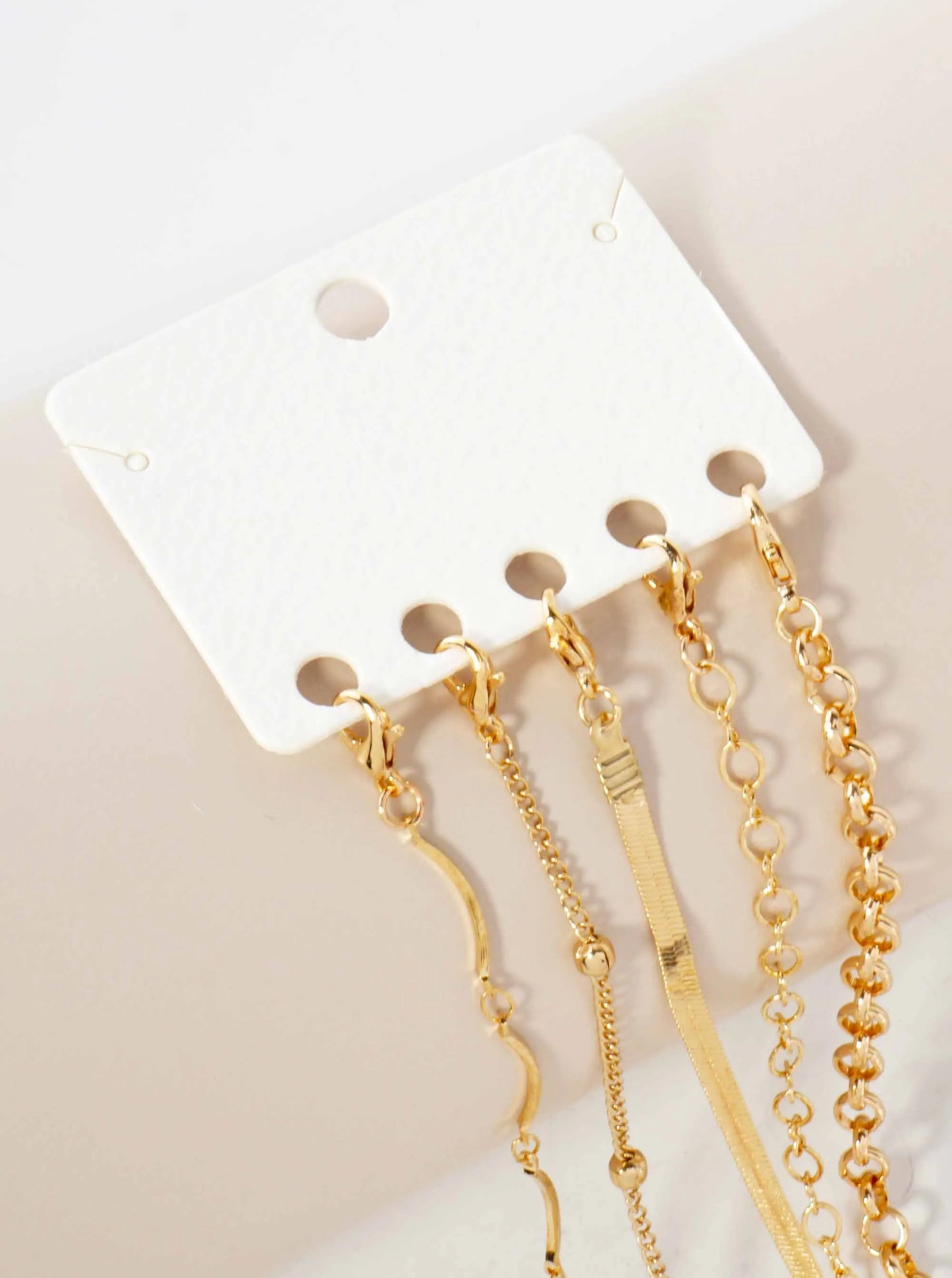 5-Piece Layered Stackable Chain Bracelet Set AB1516
