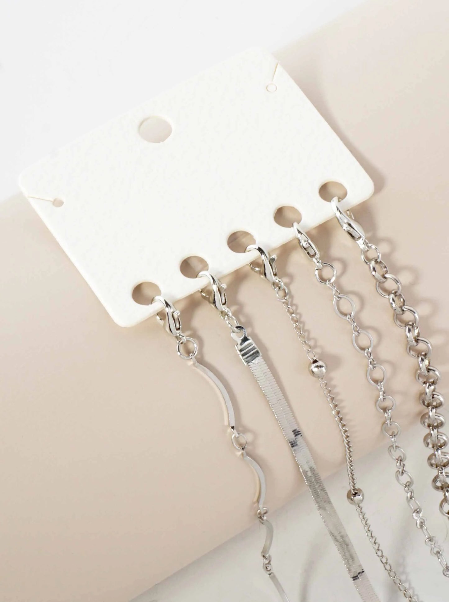 5-Piece Layered Stackable Chain Bracelet Set AB1516