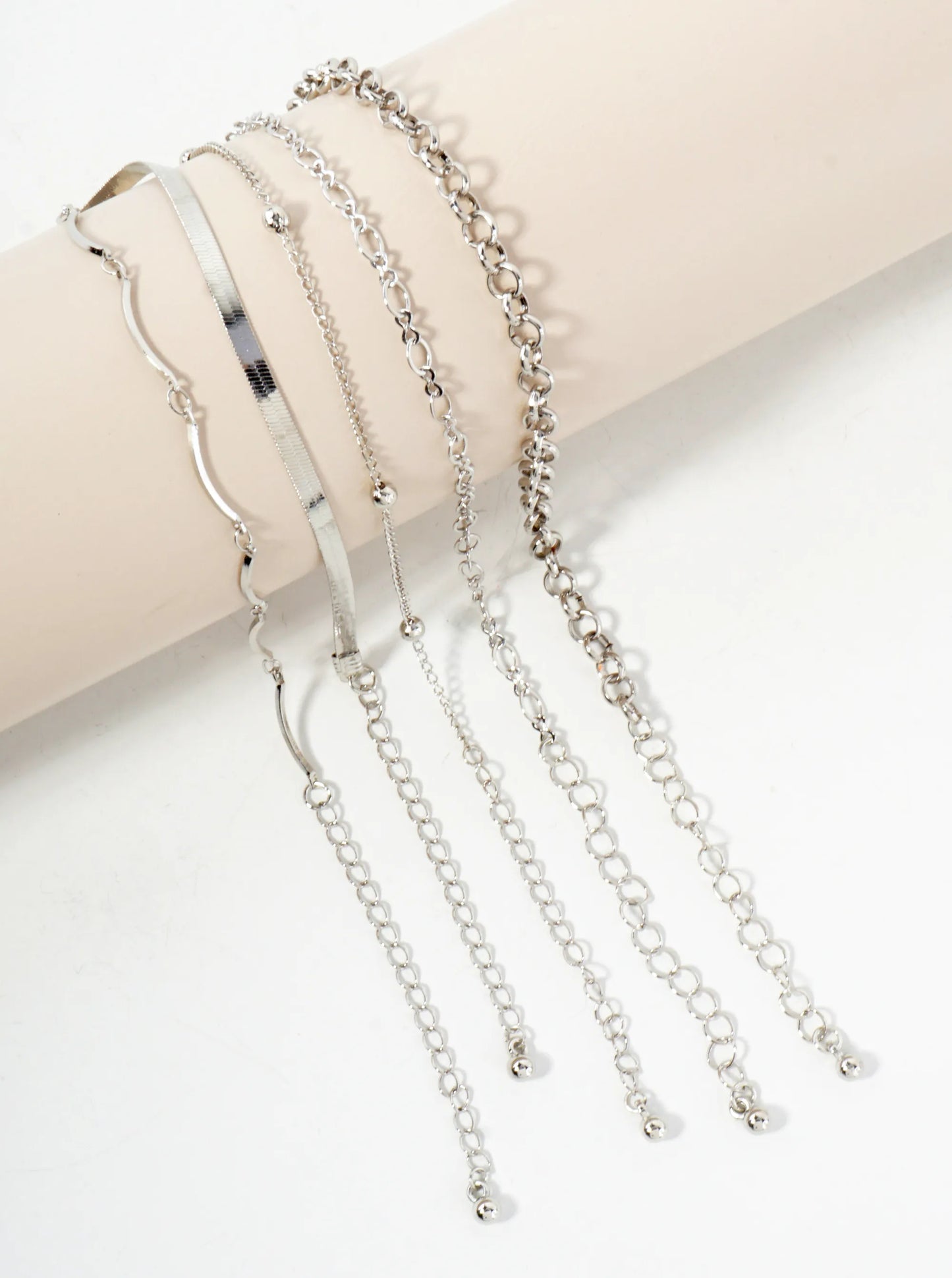 5-Piece Layered Stackable Chain Bracelet Set AB1516