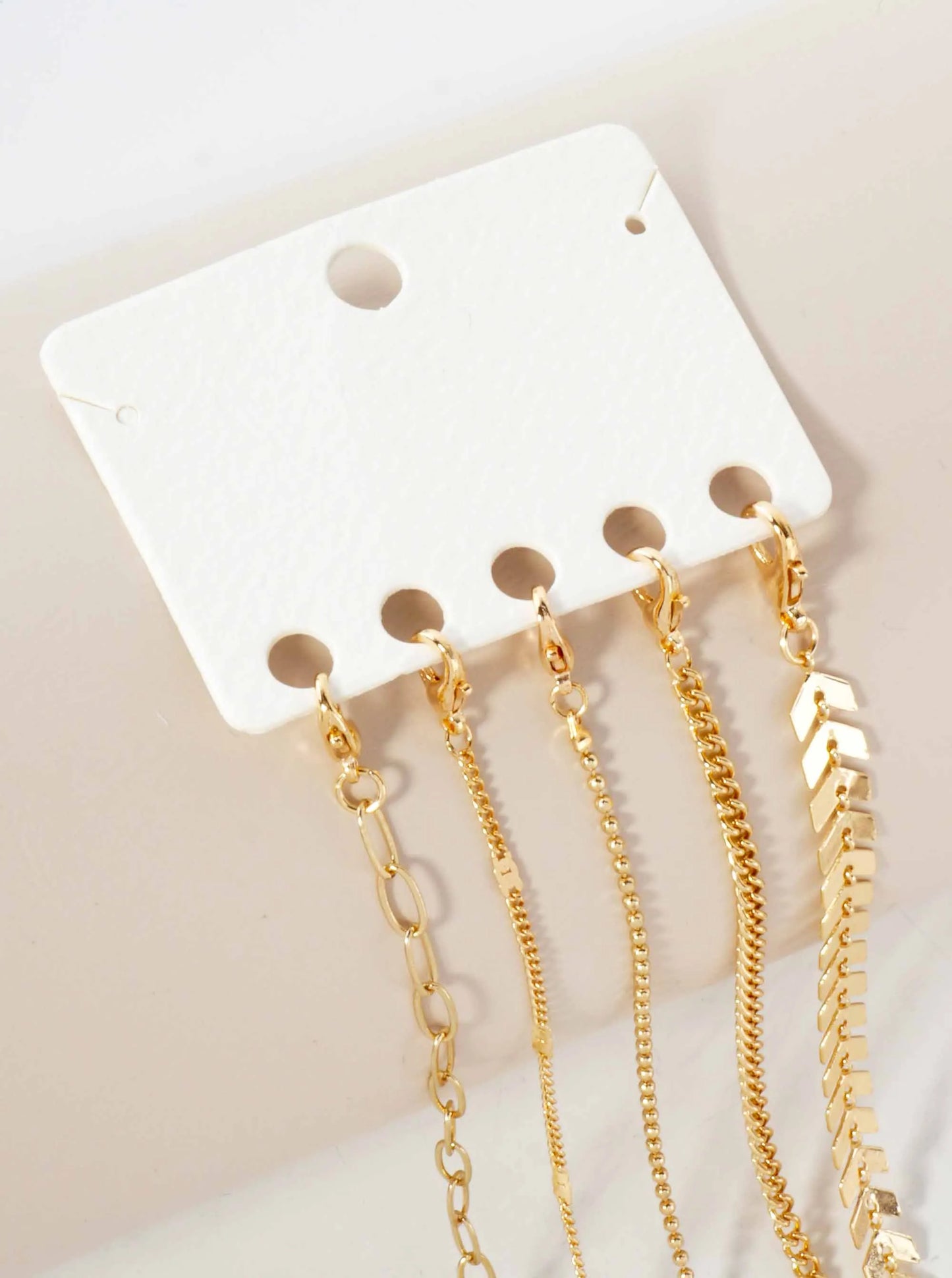5-Piece Layered Stackable Chain Bracelet Set AB1517