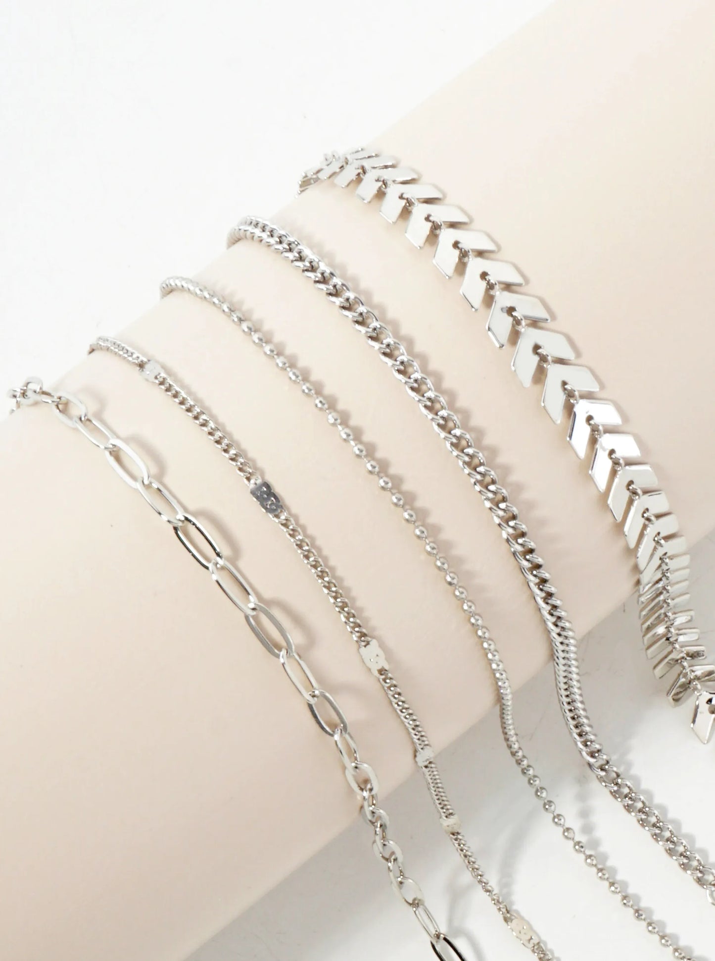 5-Piece Layered Stackable Chain Bracelet Set AB1517
