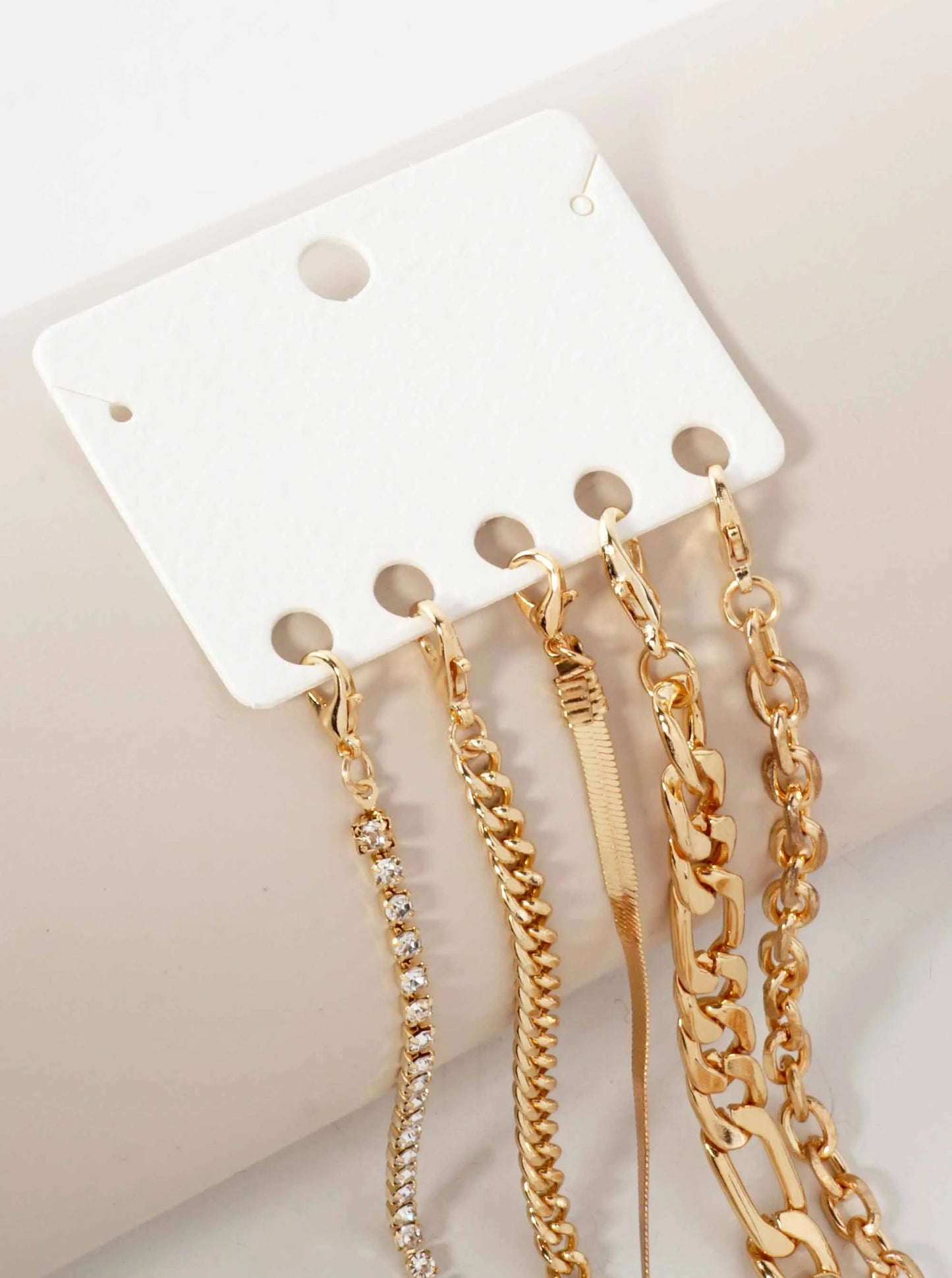 5-Piece Layered Stackable Chain Bracelet Set AB1518