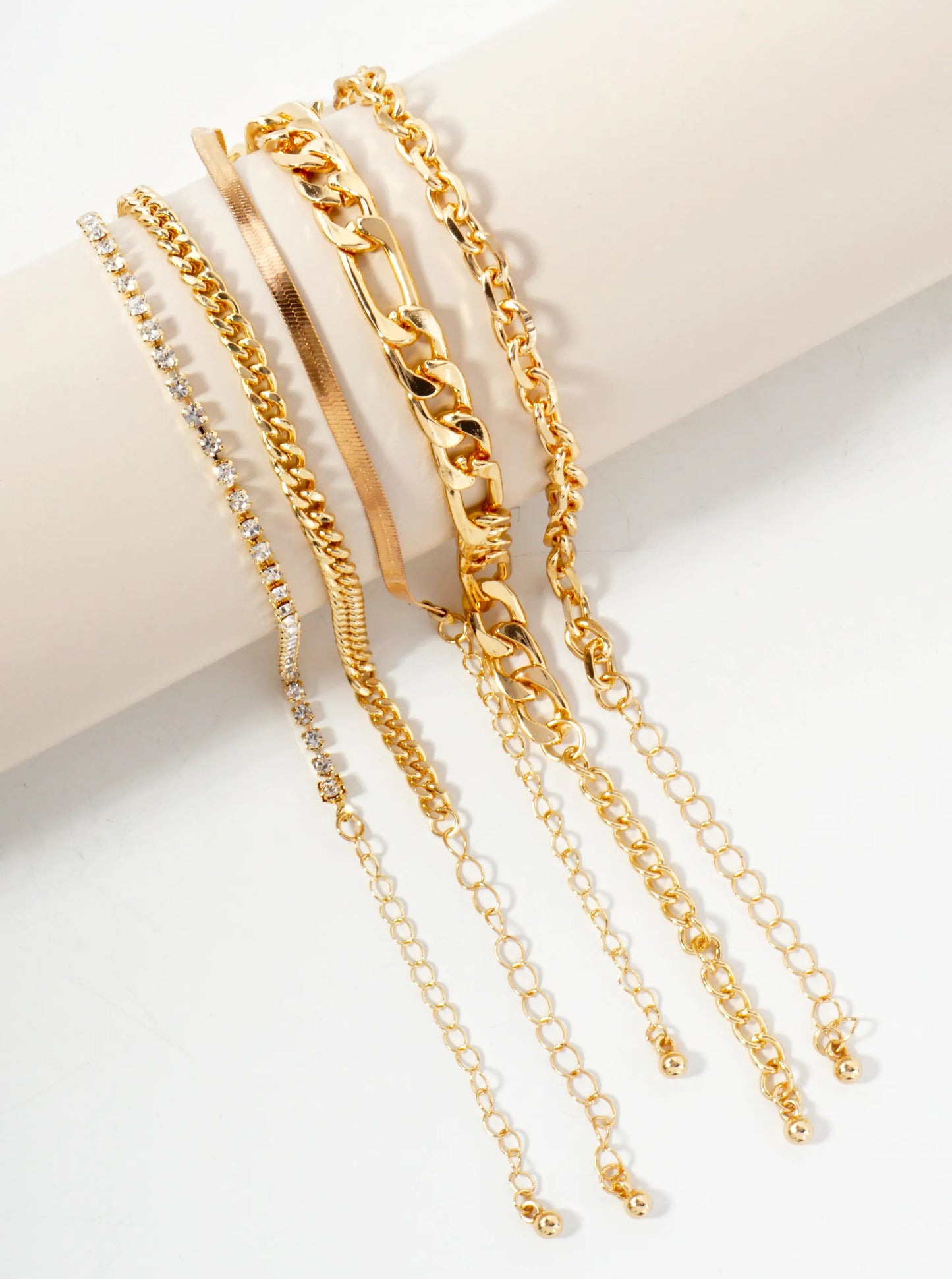 5-Piece Layered Stackable Chain Bracelet Set AB1518