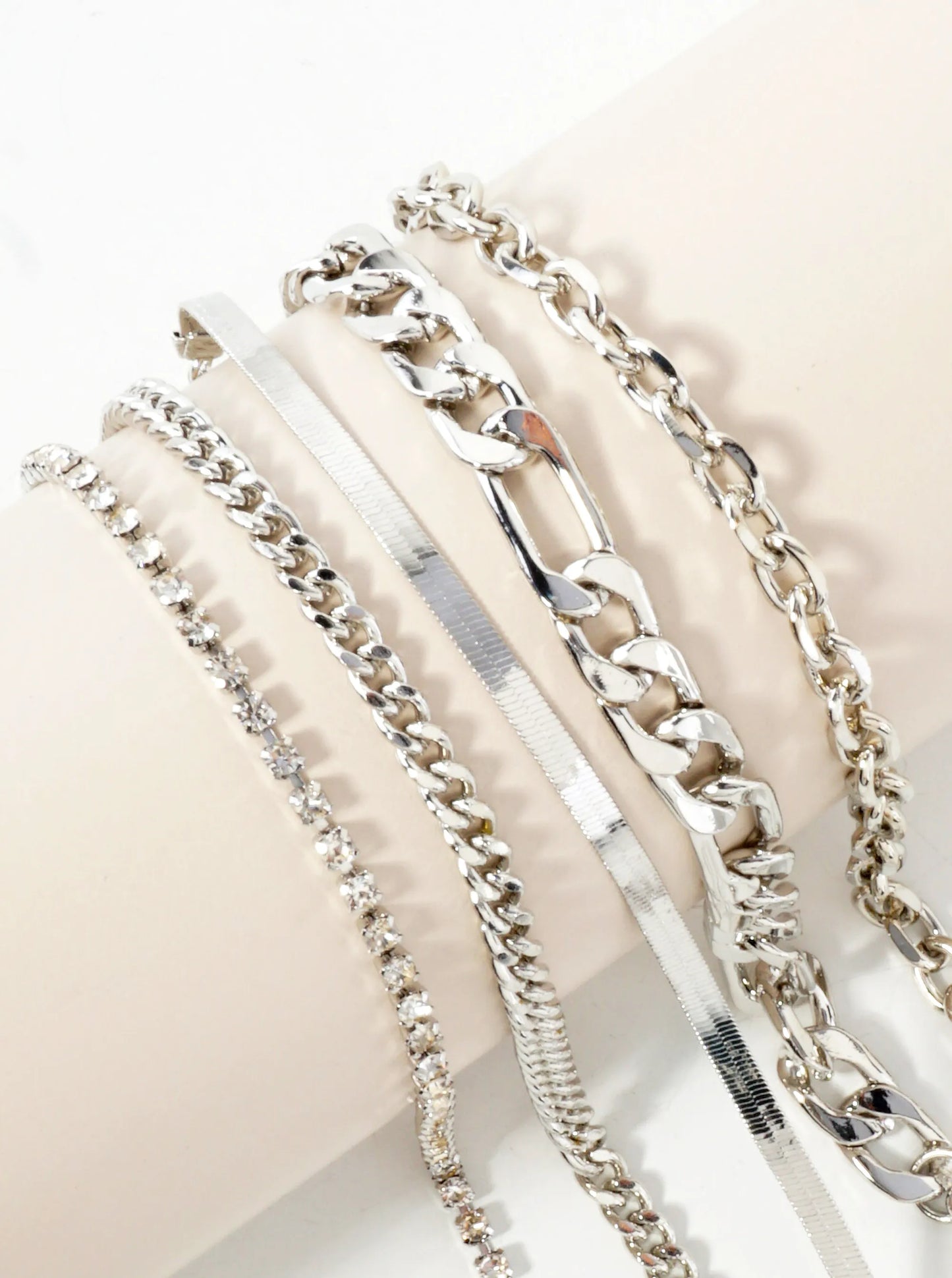 5-Piece Layered Stackable Chain Bracelet Set AB1518