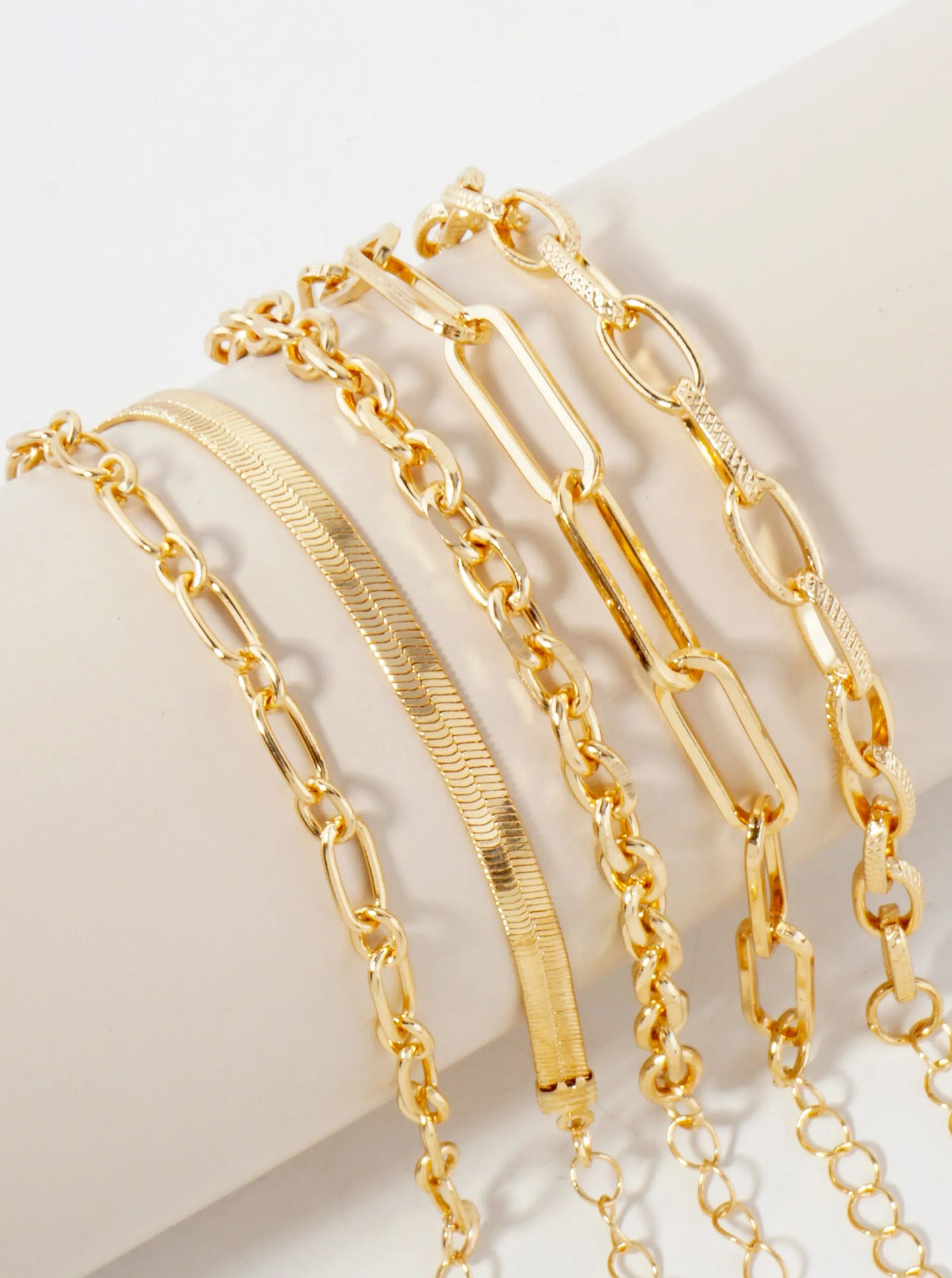 5-Piece Layered Stackable Chain Bracelet Set AB1519