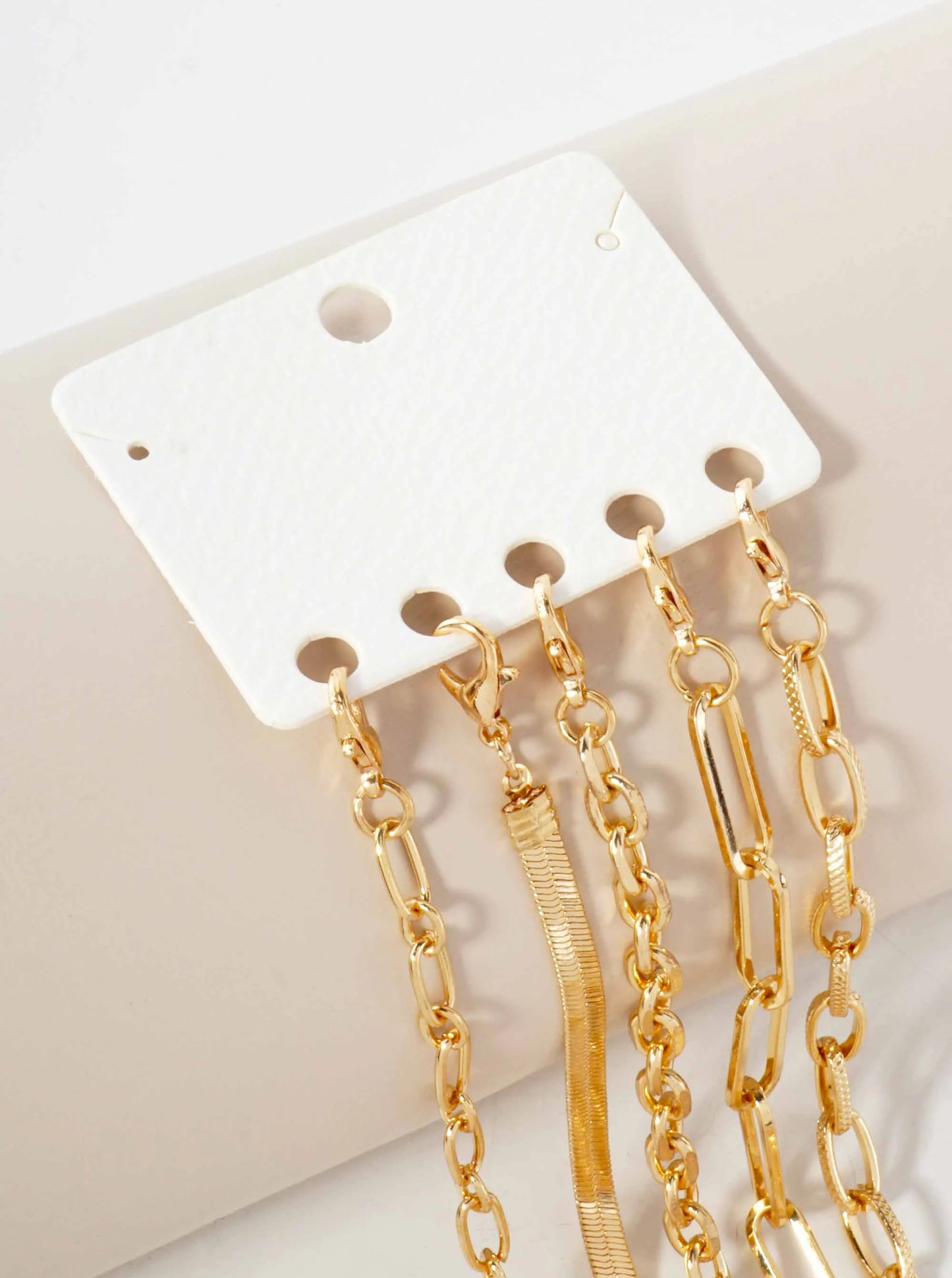 5-Piece Layered Stackable Chain Bracelet Set AB1519