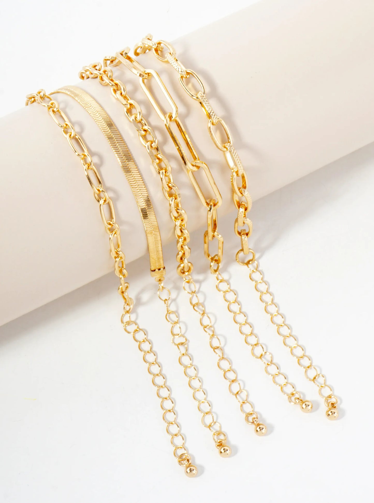 5-Piece Layered Stackable Chain Bracelet Set AB1519