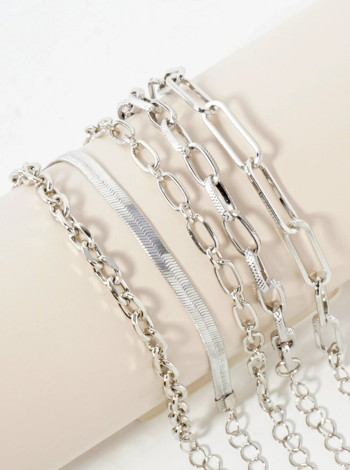 5-Piece Layered Stackable Chain Bracelet Set AB1519