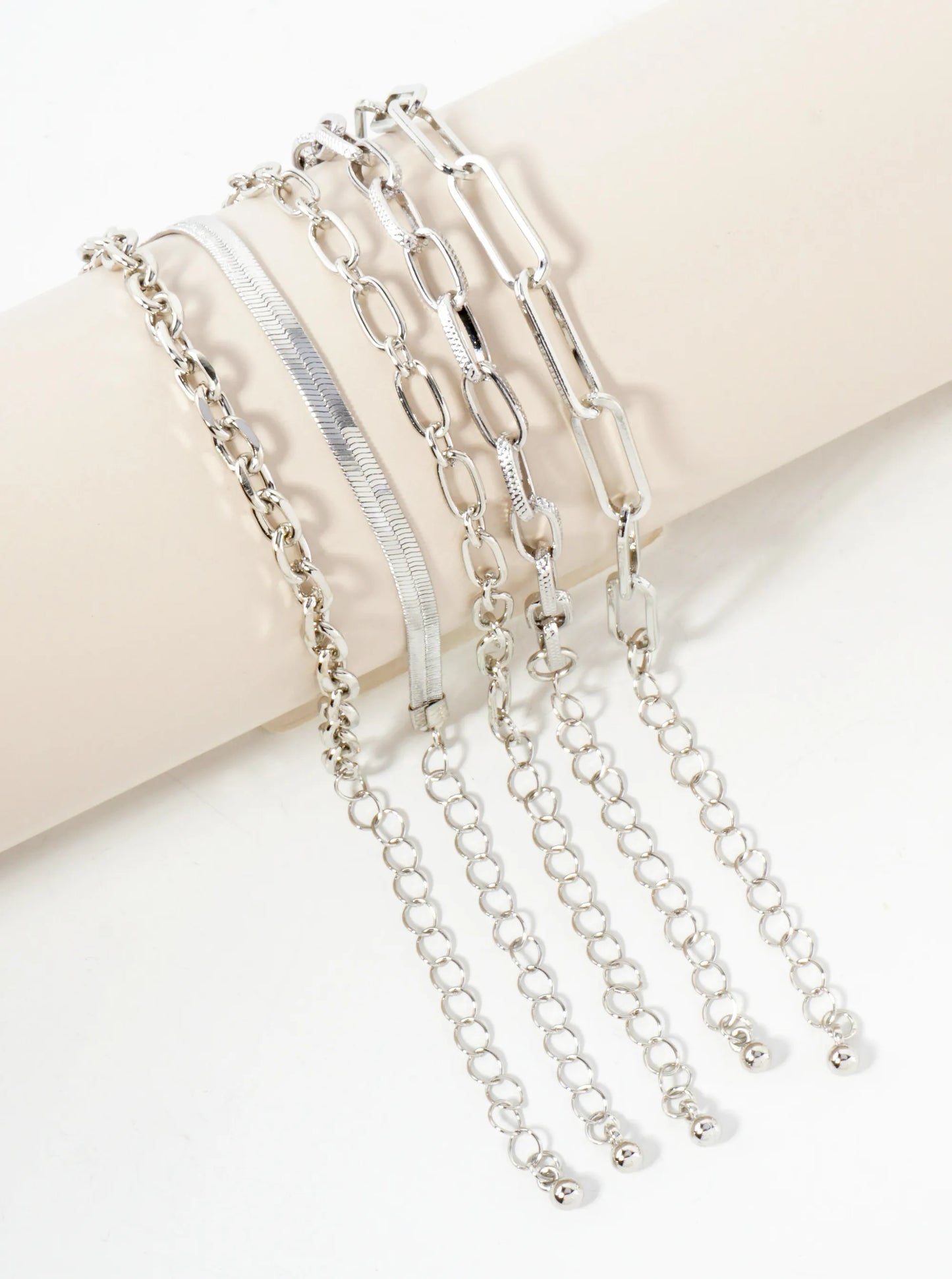 5-Piece Layered Stackable Chain Bracelet Set AB1519