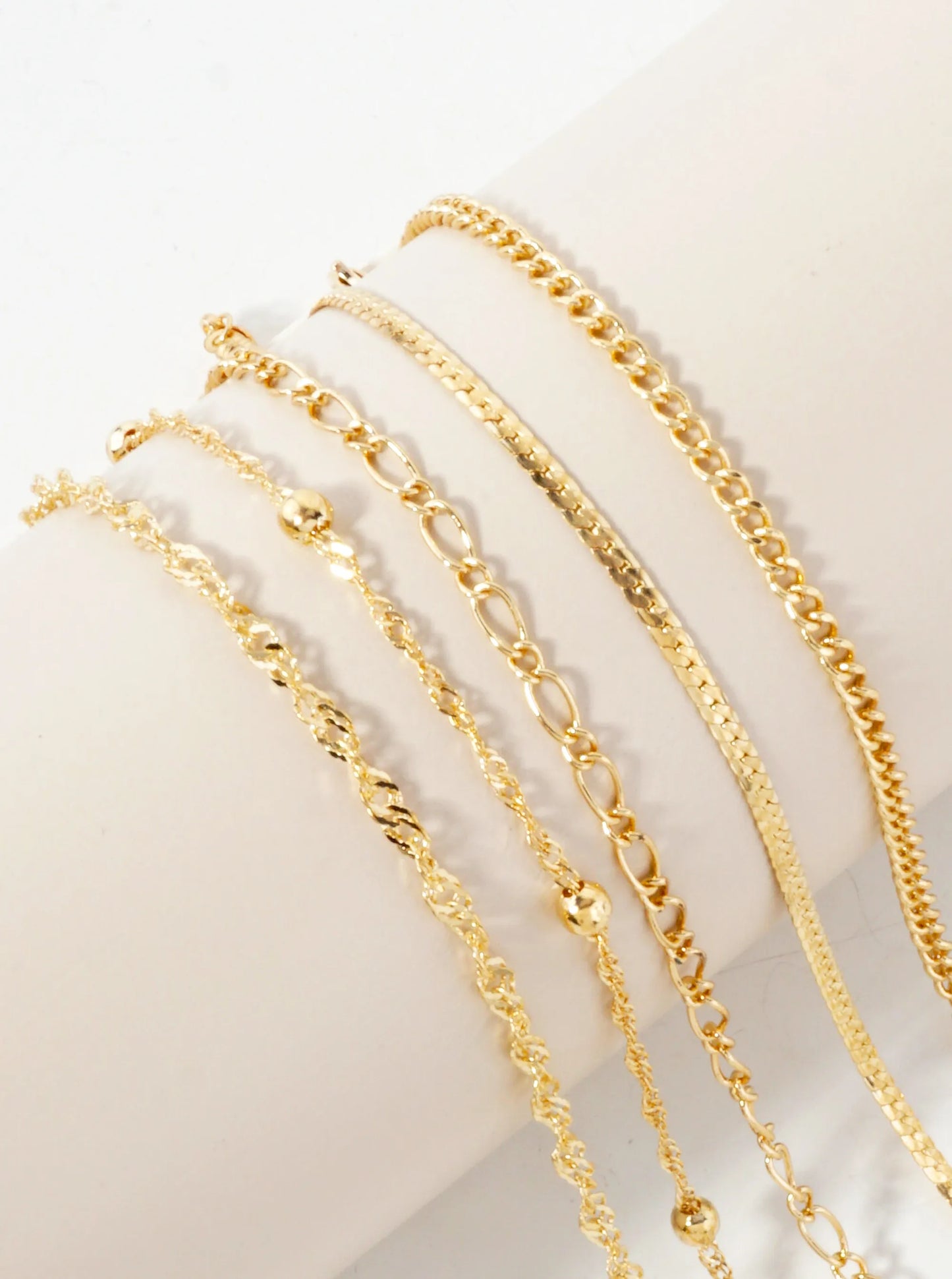 5-Piece Layered Stackable Chain Bracelet Set AB1520