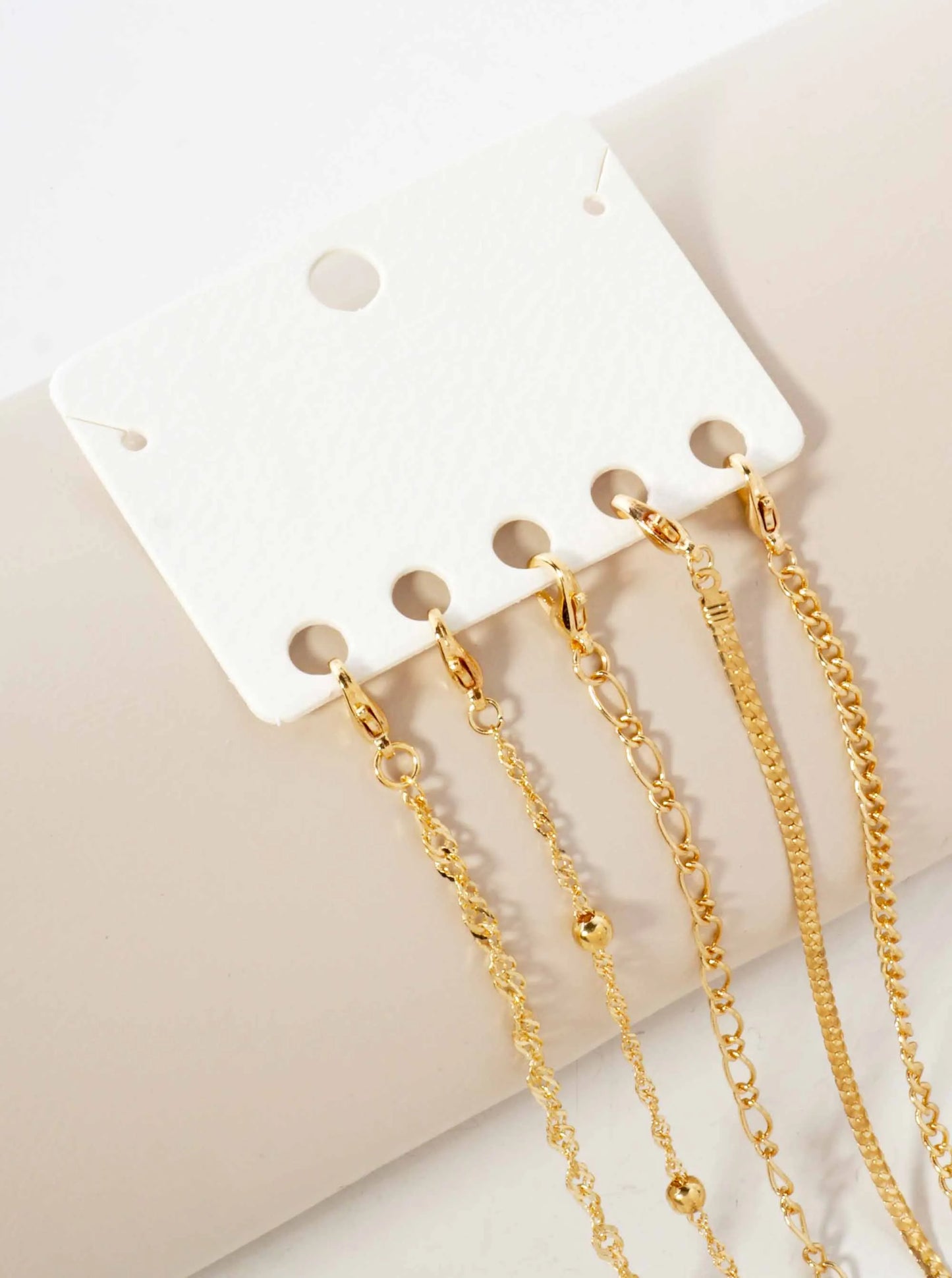 5-Piece Layered Stackable Chain Bracelet Set AB1520