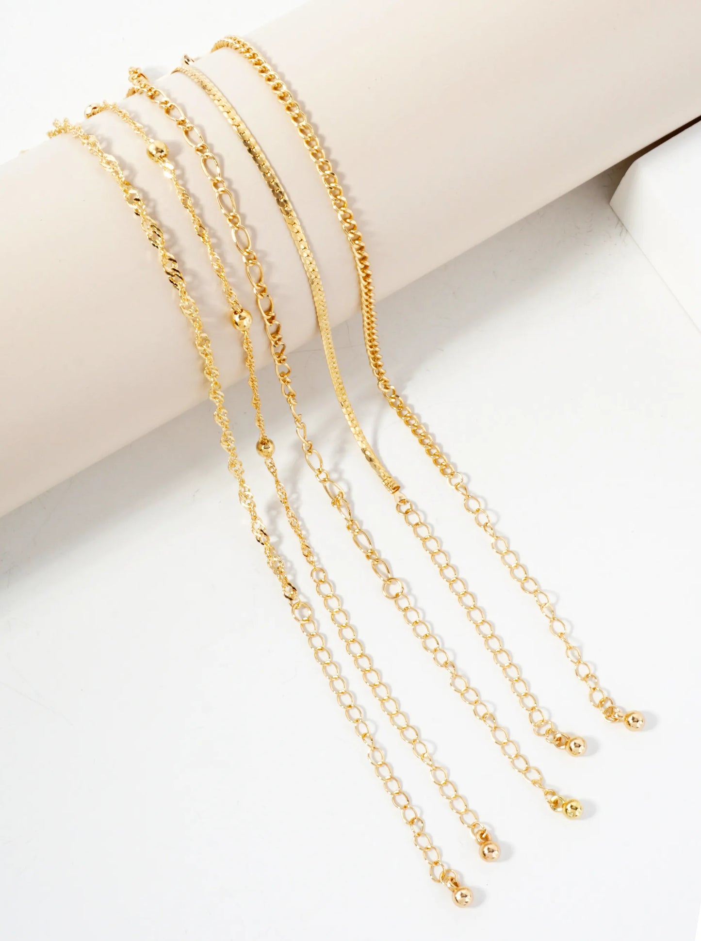 5-Piece Layered Stackable Chain Bracelet Set AB1520