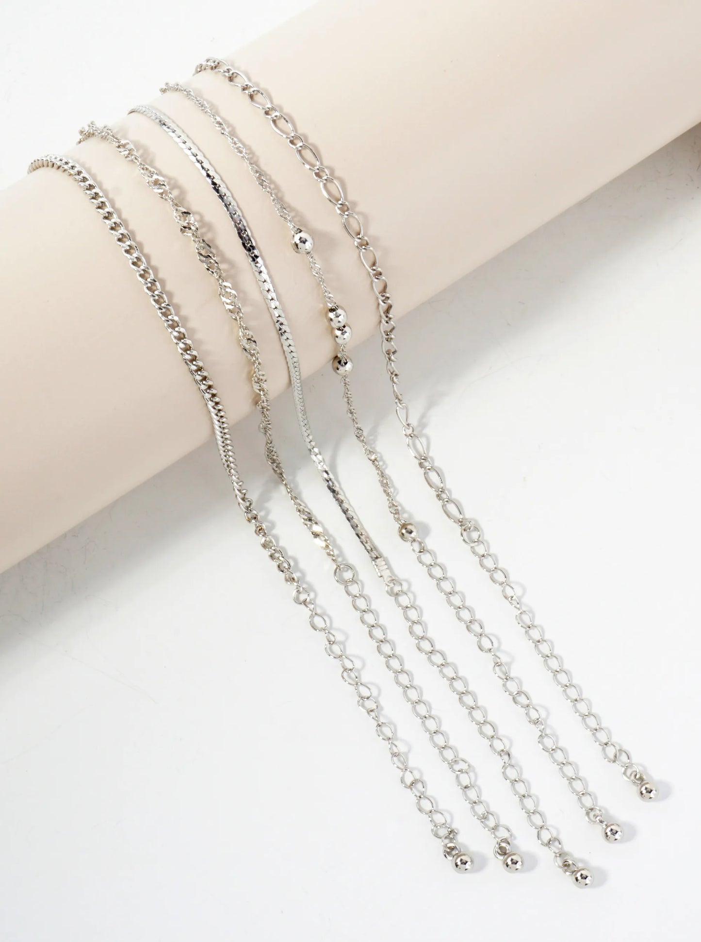 5-Piece Layered Stackable Chain Bracelet Set AB1520