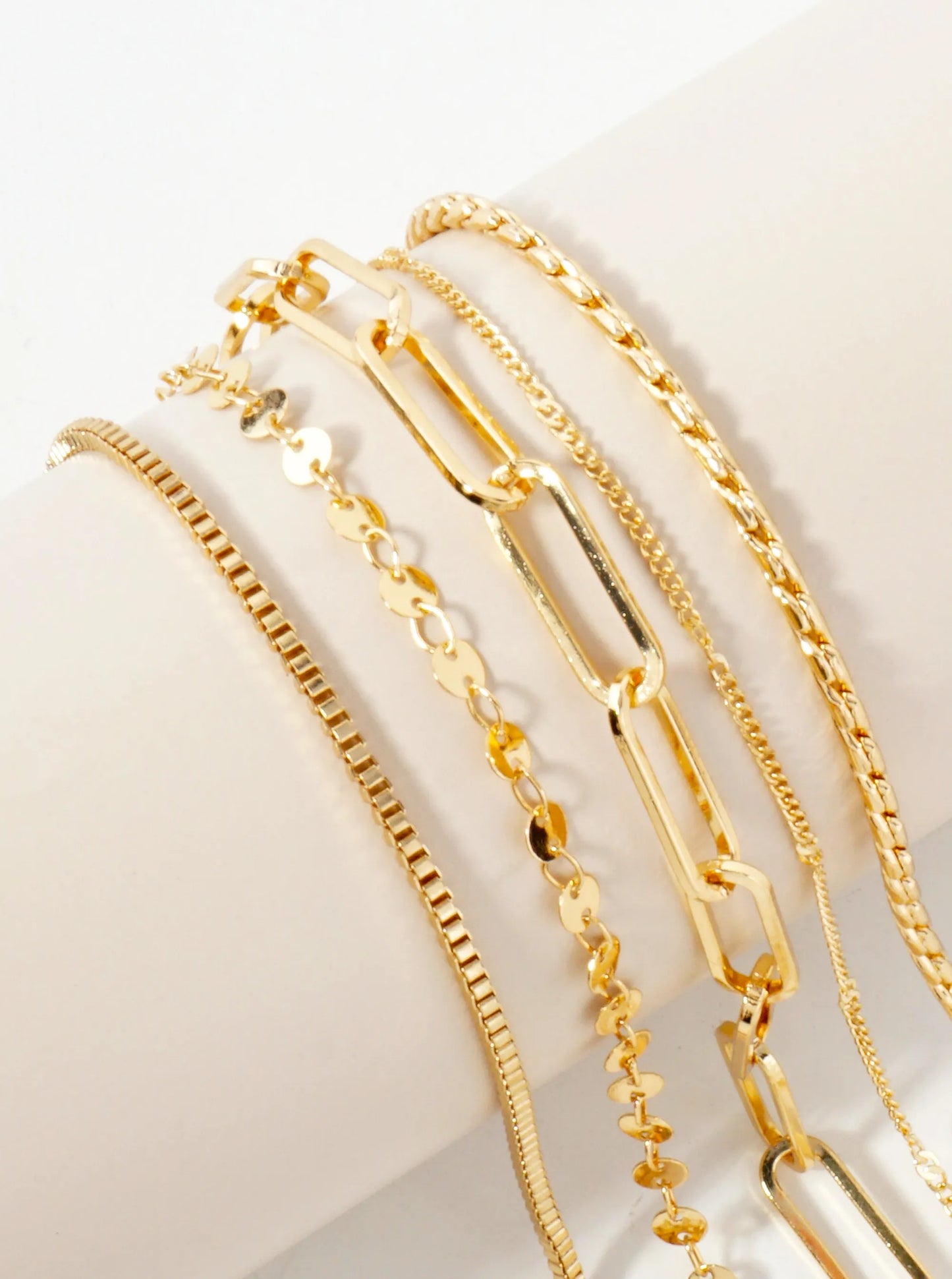 5-Piece Layered Stackable Chain Bracelet Set AB1521