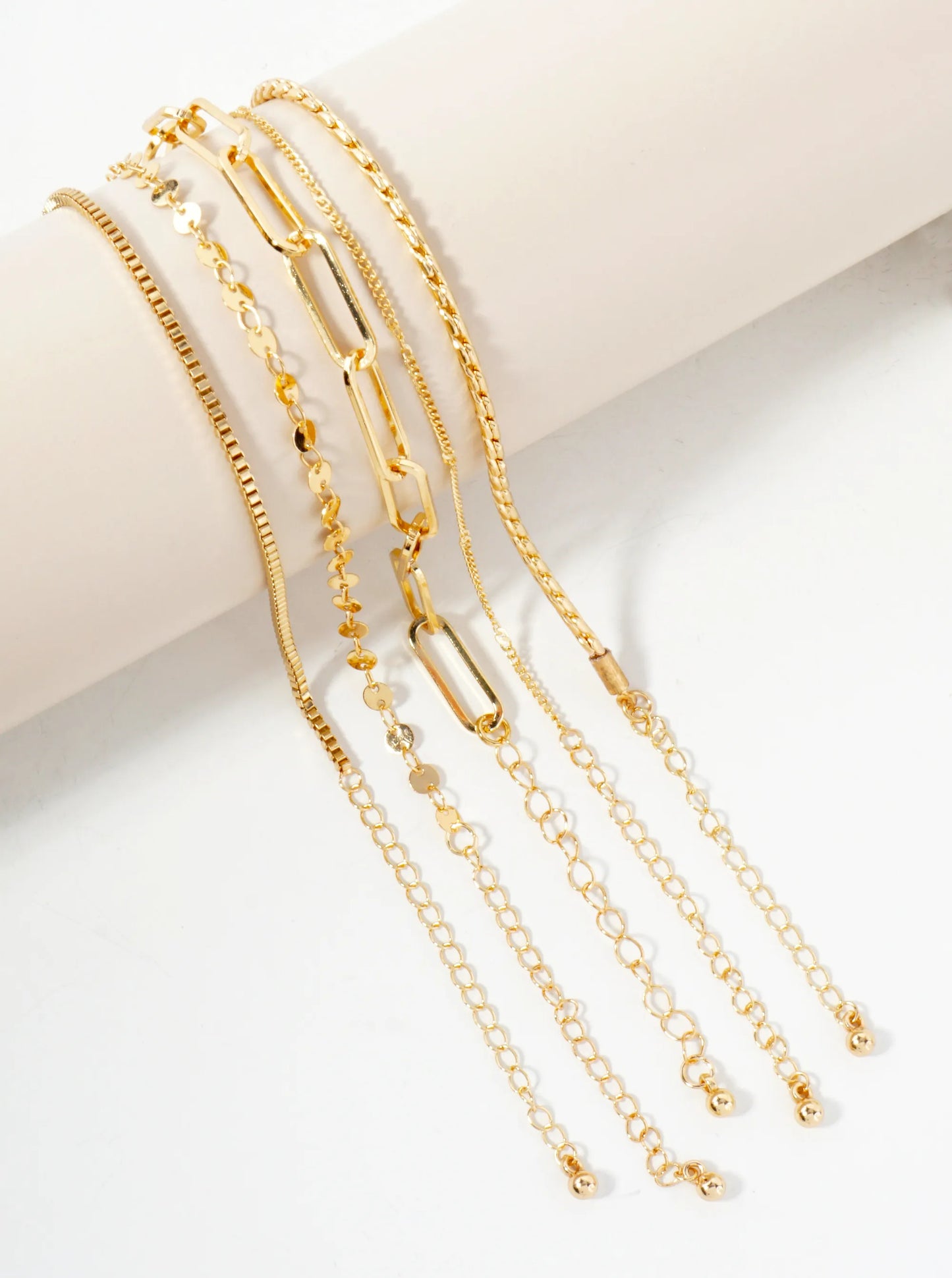 5-Piece Layered Stackable Chain Bracelet Set AB1521