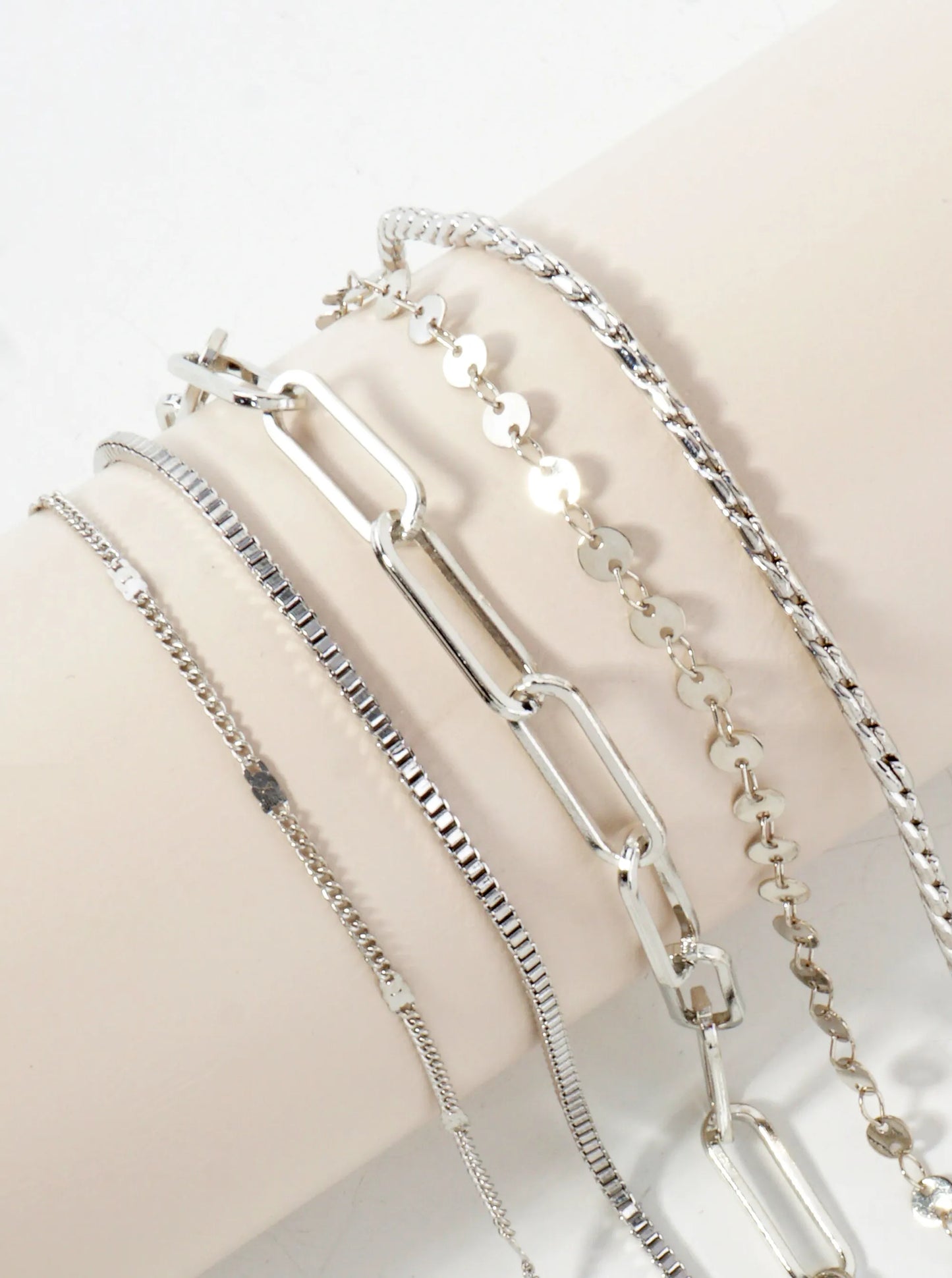 5-Piece Layered Stackable Chain Bracelet Set AB1521