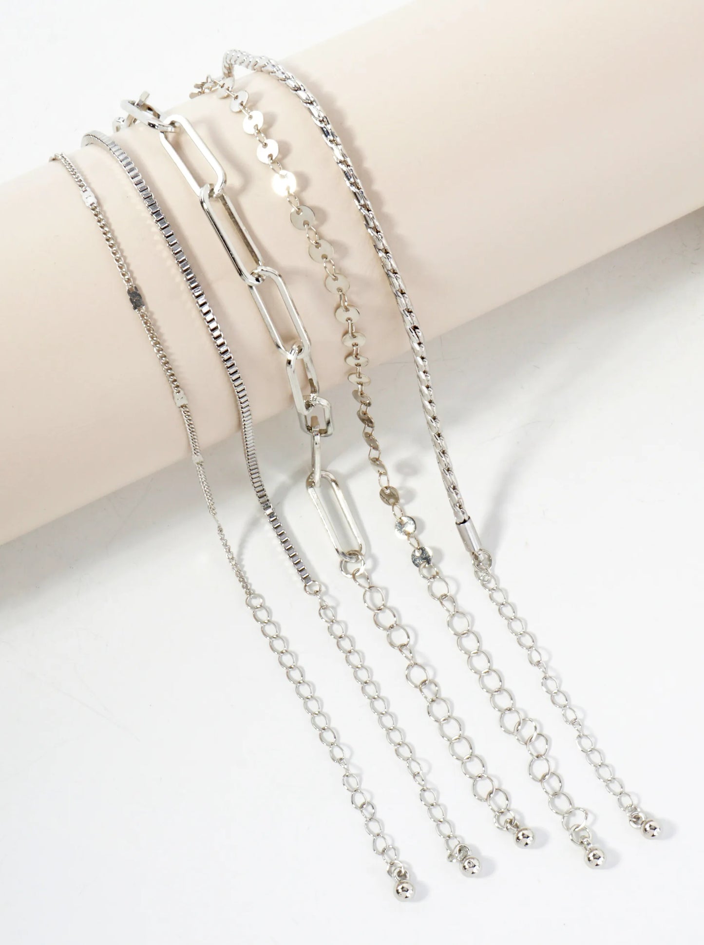 5-Piece Layered Stackable Chain Bracelet Set AB1521