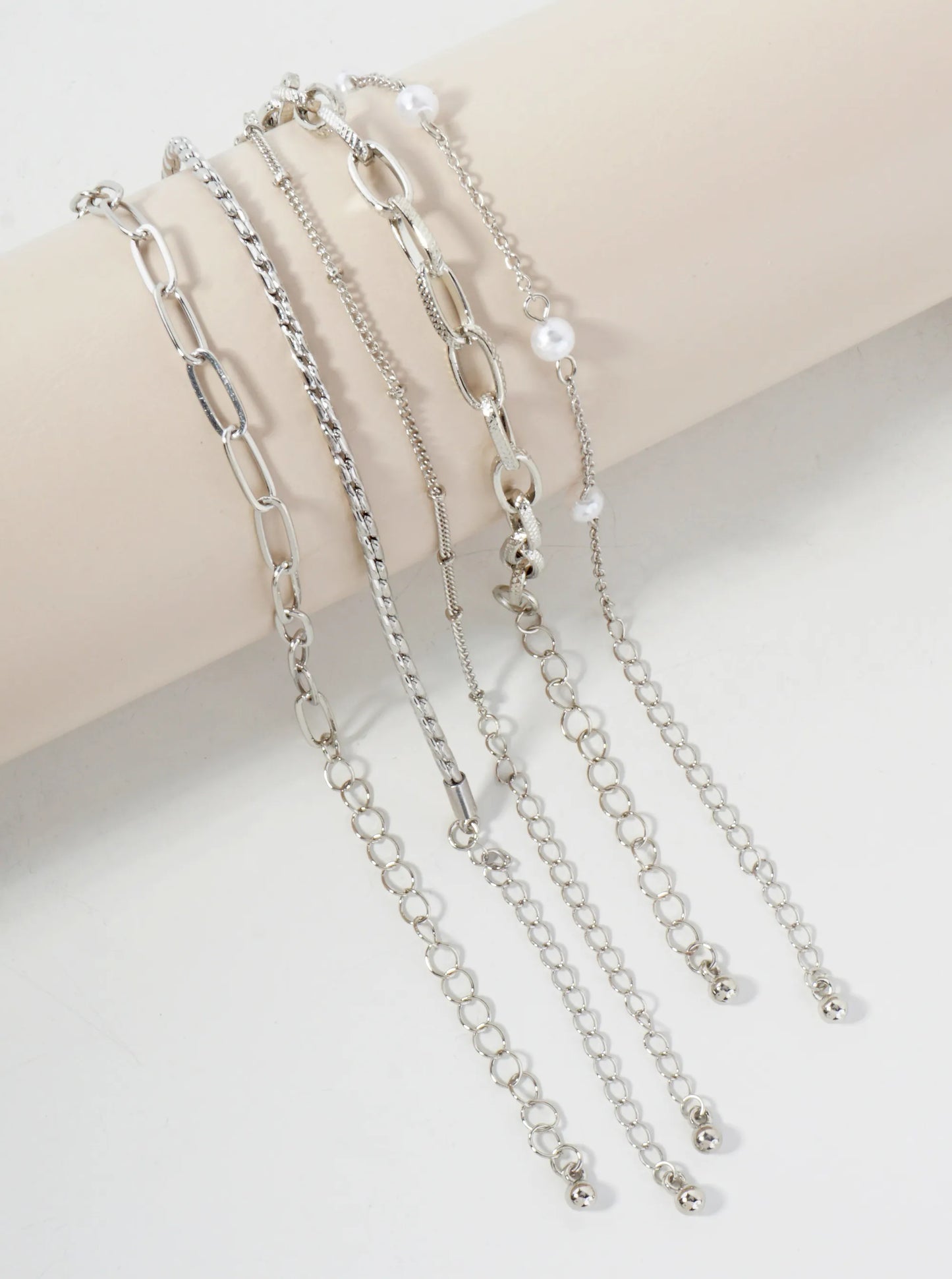 5-Piece Layered Stackable Chain Bracelet Set AB1522