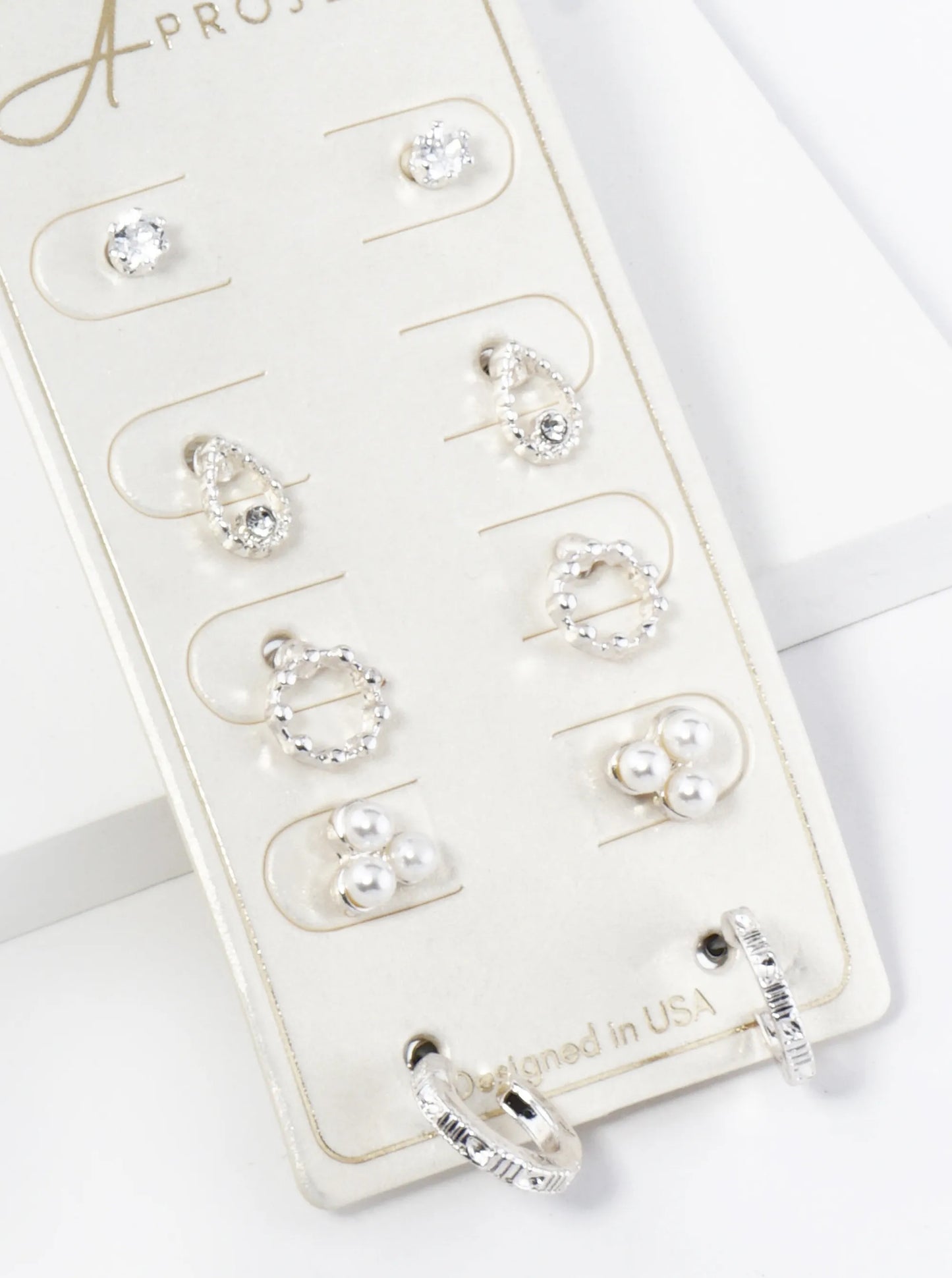 5-Set Assorted Dainty Stud Earrings