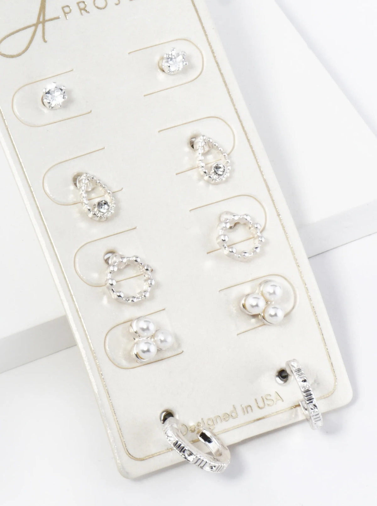 5-Set Assorted Dainty Stud Earrings