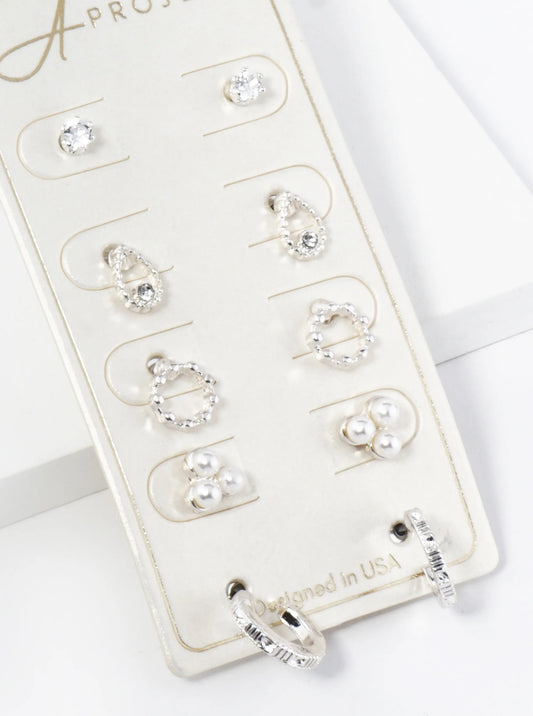 5-Set Assorted Dainty Stud Earrings