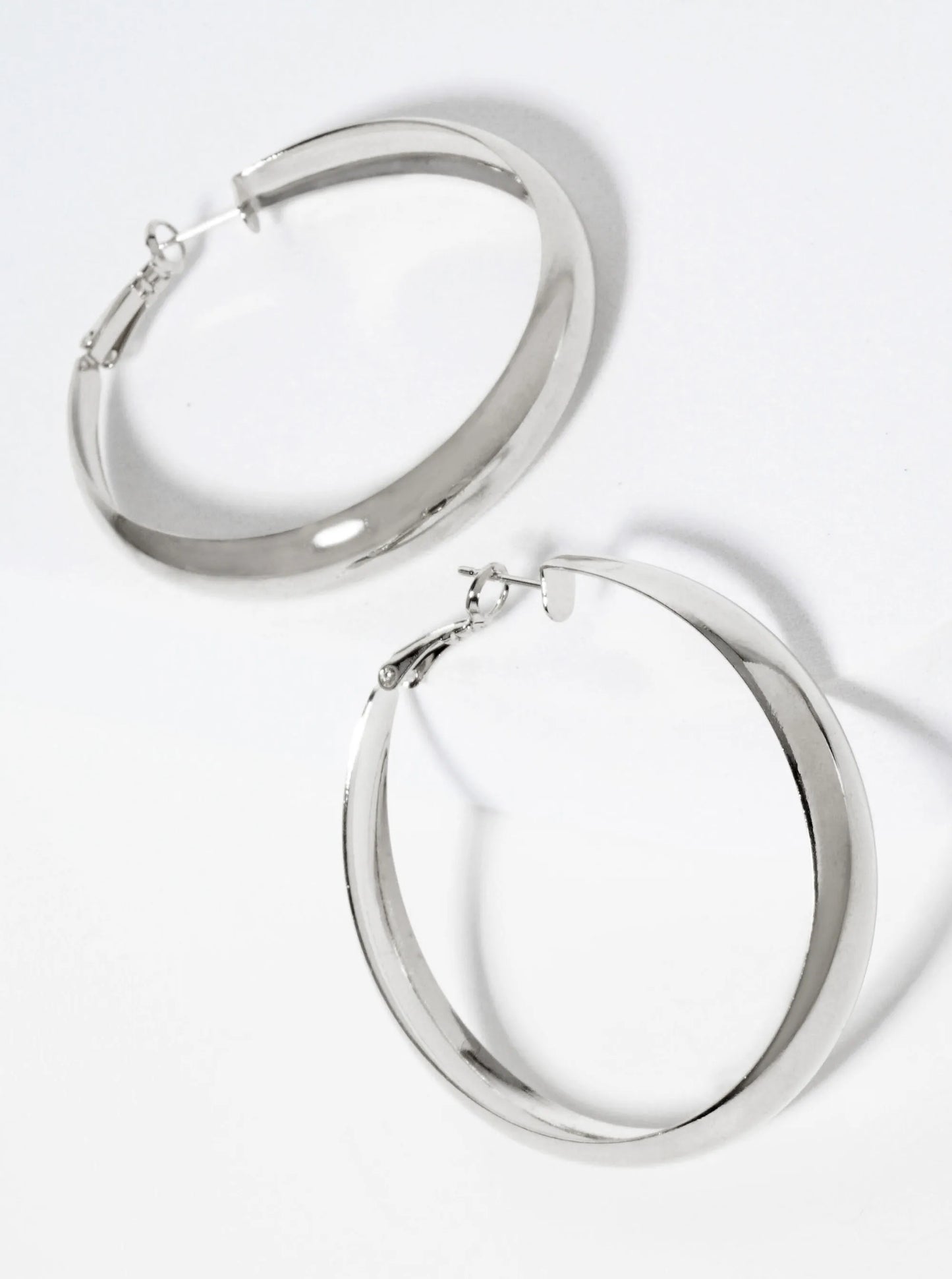 50mm 14K-Gold-Dipped Polished Brass 9mm Thickness Latch-Back Hoop Earrings