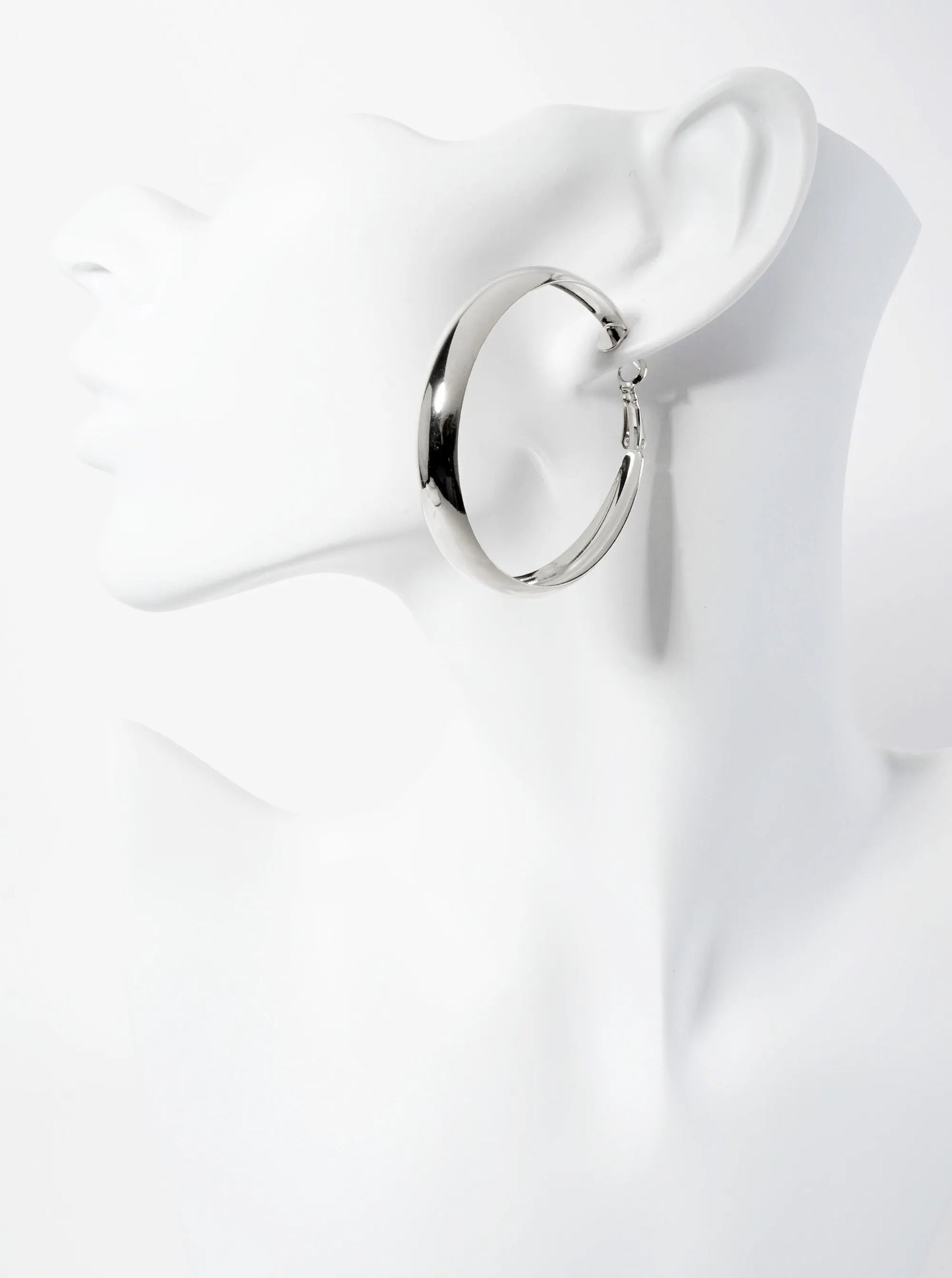 50mm 14K-Gold-Dipped Polished Brass 9mm Thickness Latch-Back Hoop Earrings