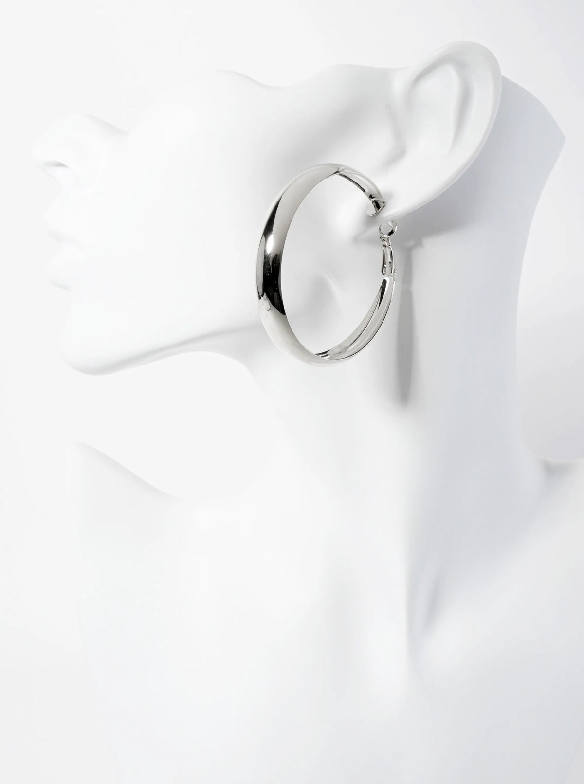50mm 14K-Gold-Dipped Polished Brass 9mm Thickness Latch-Back Hoop Earrings