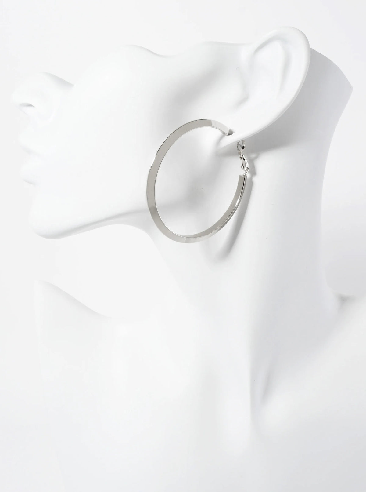 50mm 14K-Gold-Dipped Polished Brass Latch-Back Angled Hoop Earrings