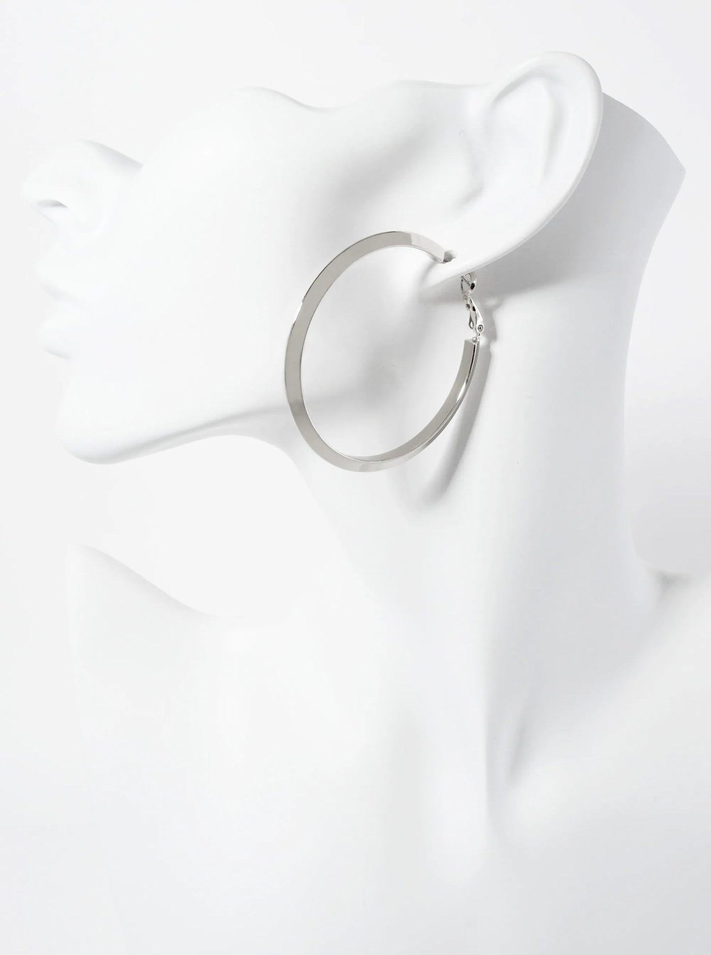 50mm 14K-Gold-Dipped Polished Brass Latch-Back Angled Hoop Earrings