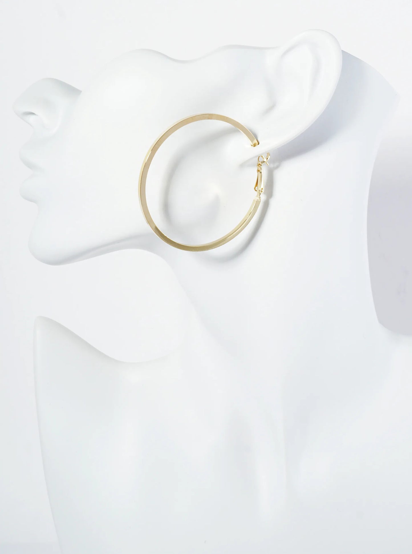 50mm 14K-Gold-Dipped Smooth Classic Latch-Back Hoop Earrings
