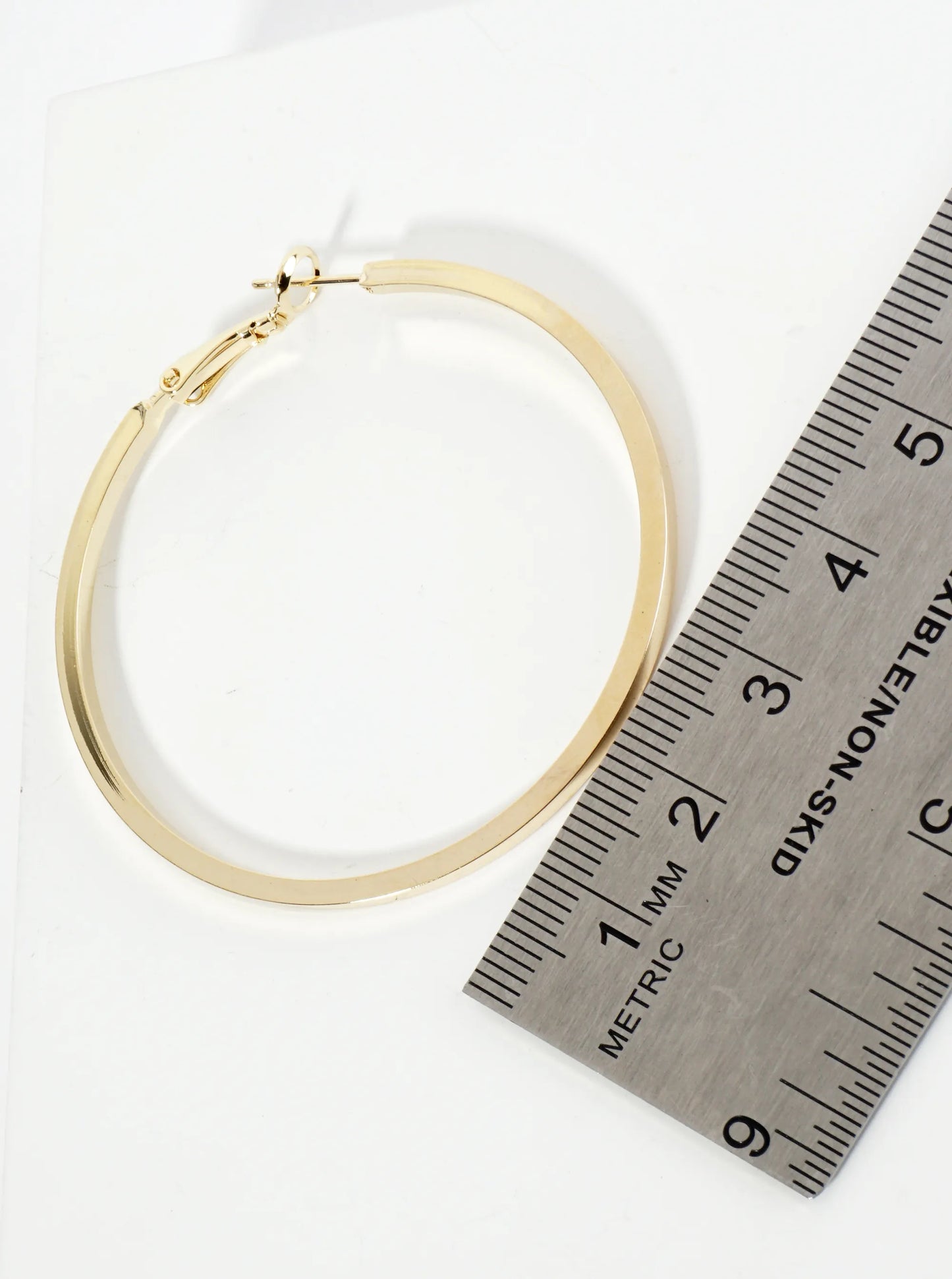50mm 14K-Gold-Dipped Smooth Classic Latch-Back Hoop Earrings