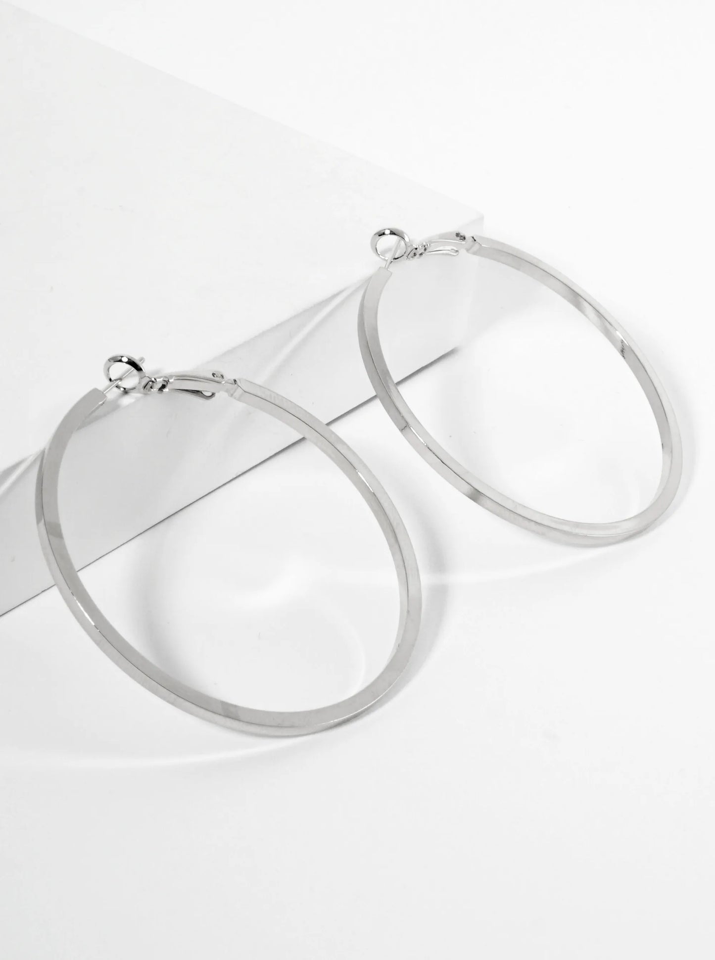 50mm 14K-Gold-Dipped Smooth Classic Latch-Back Hoop Earrings