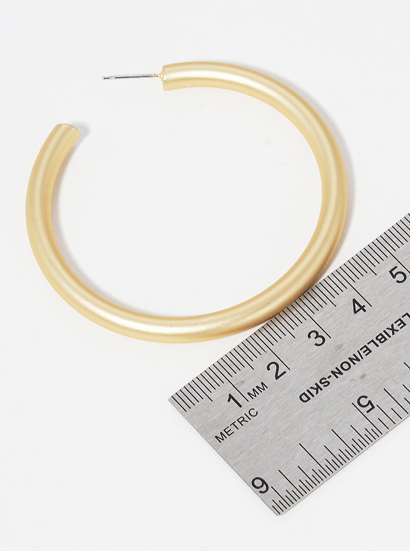 50mm Bold Brass Hollow Hoop Earrings