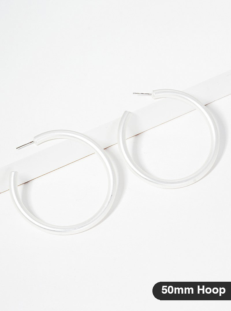 50mm Bold Brass Hollow Hoop Earrings