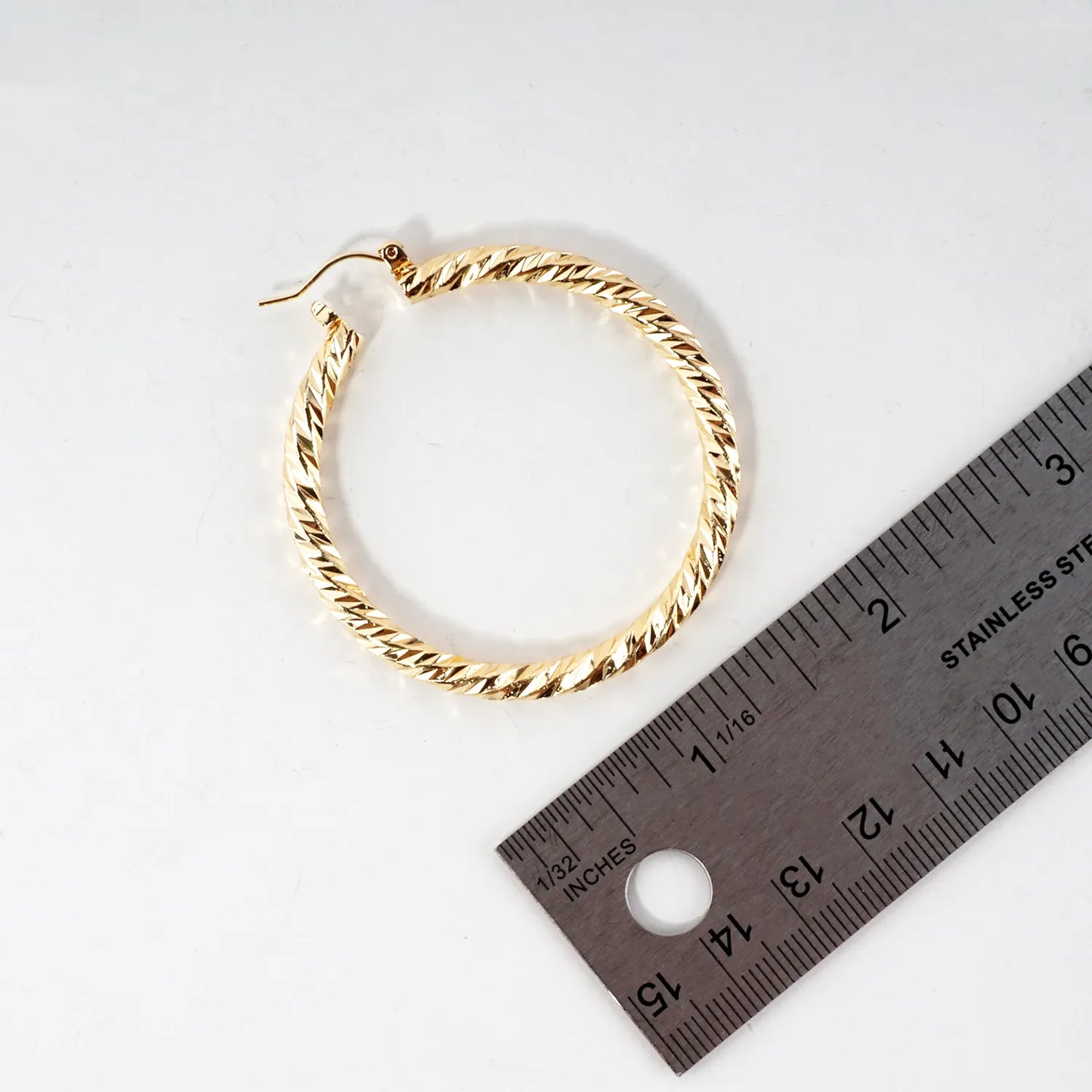 50mm Diamond Cut Textured Aluminum Hoop Earrings